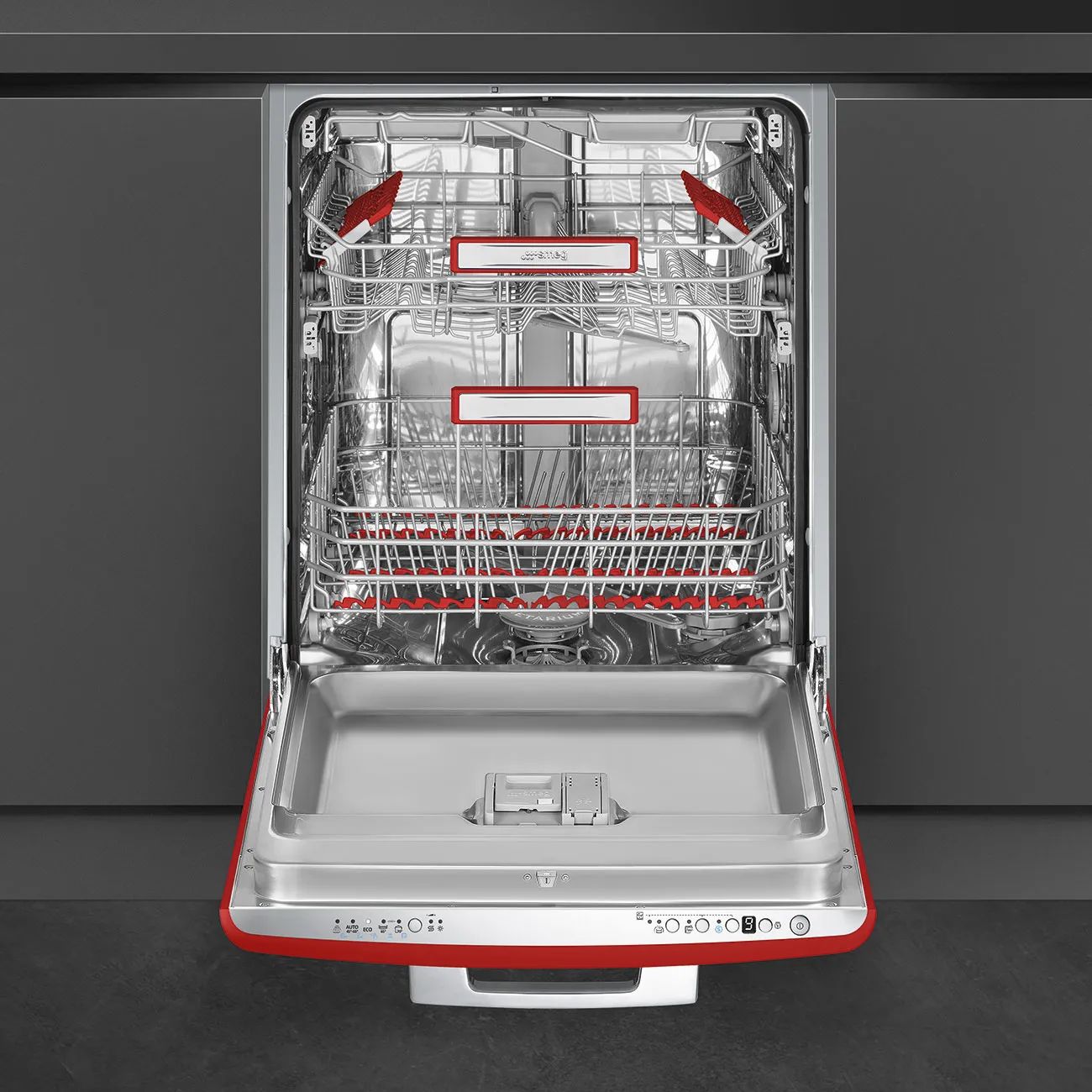 Smeg Opvaskemaskiner 50's Style Opvaskemaskine i Rød, 2