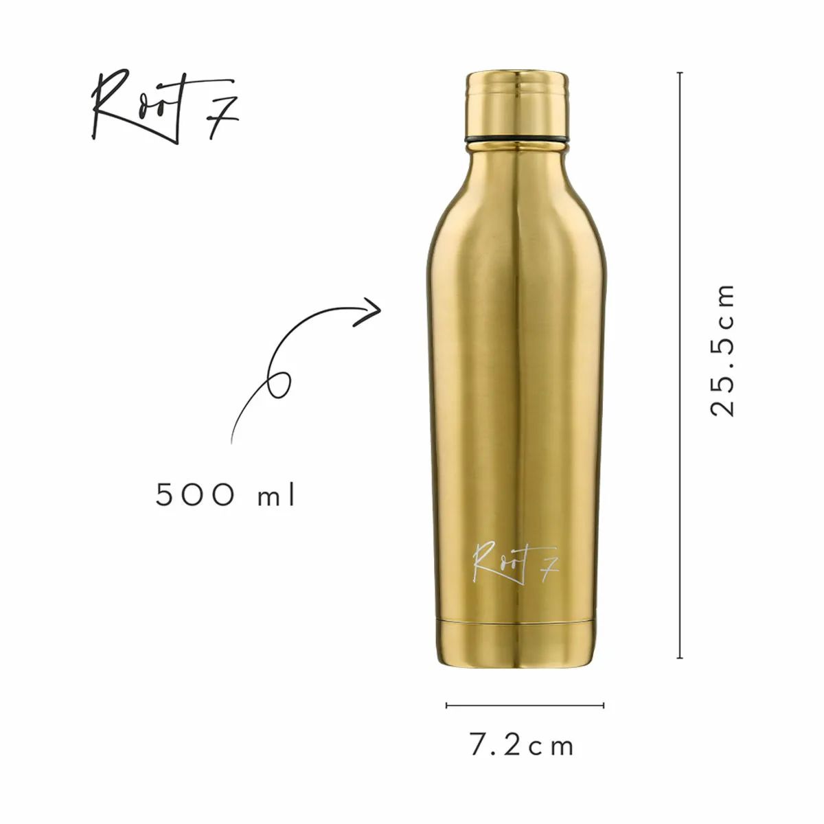Root7 Drikkedunke Excellent Grande OneBottle Termo Drikkedunk i Polished Gold, 500 ml, 4