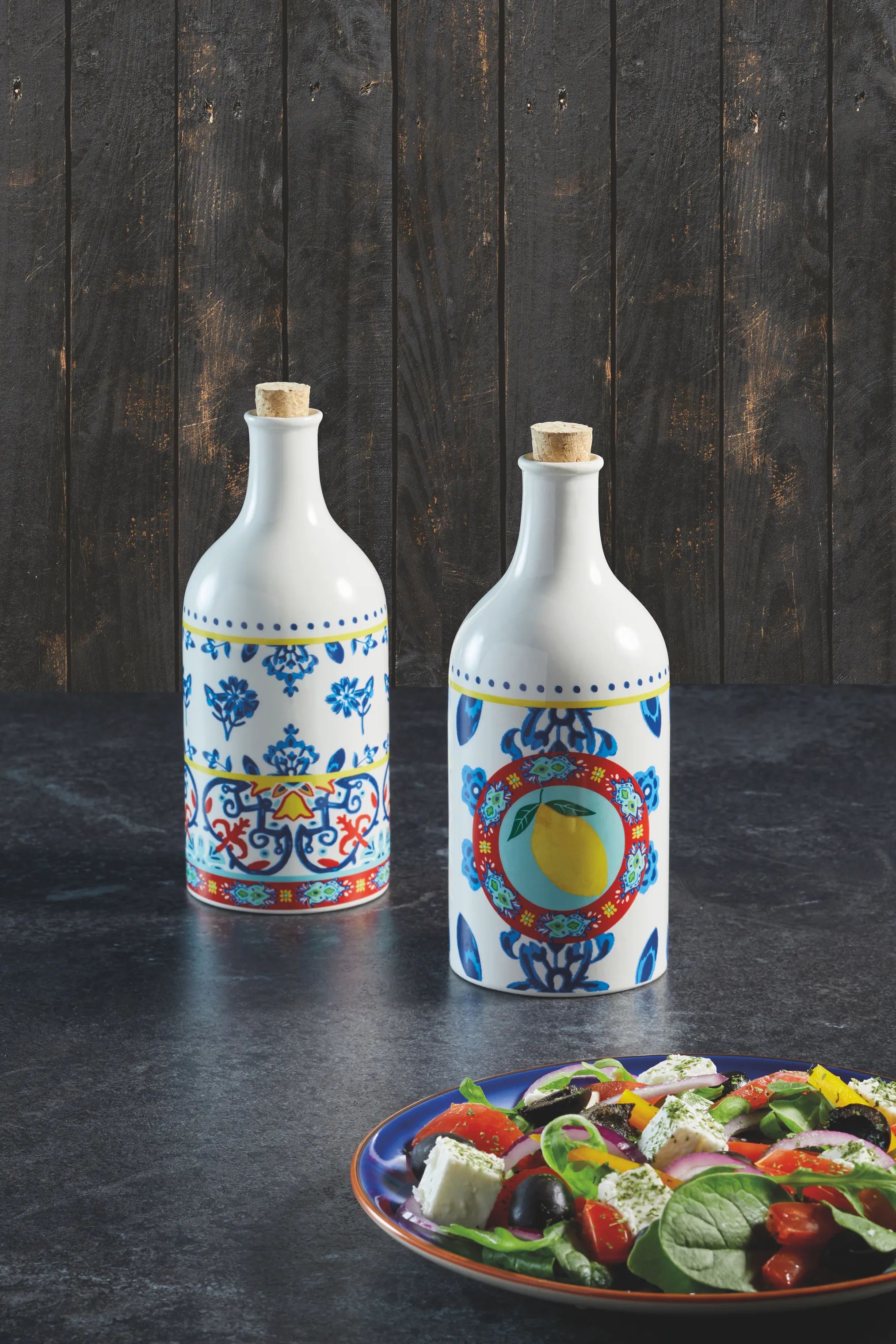 KitchenCraft Olie- og eddikeflasker World of Flavours Olie/Edikkesæt - 2 dele i Multifarvet, 6