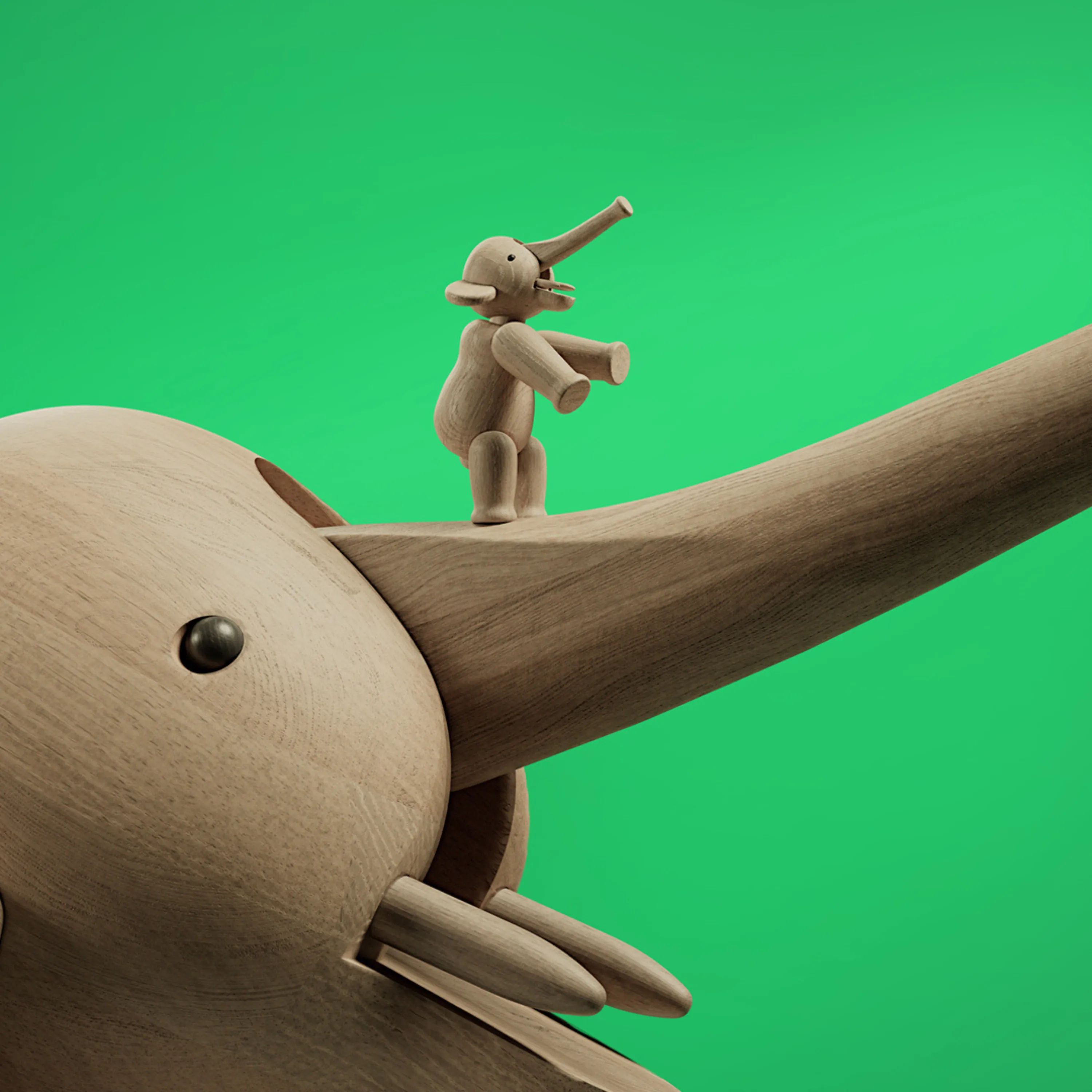 Kay Bojesen Dyrefigurer Liliput Elefant i Eg, 5