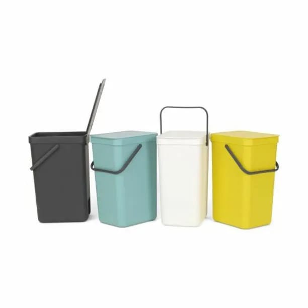 Brabantia Spande uden pedal Sort & Go Affaldsspand i Grå, 16 L, 4