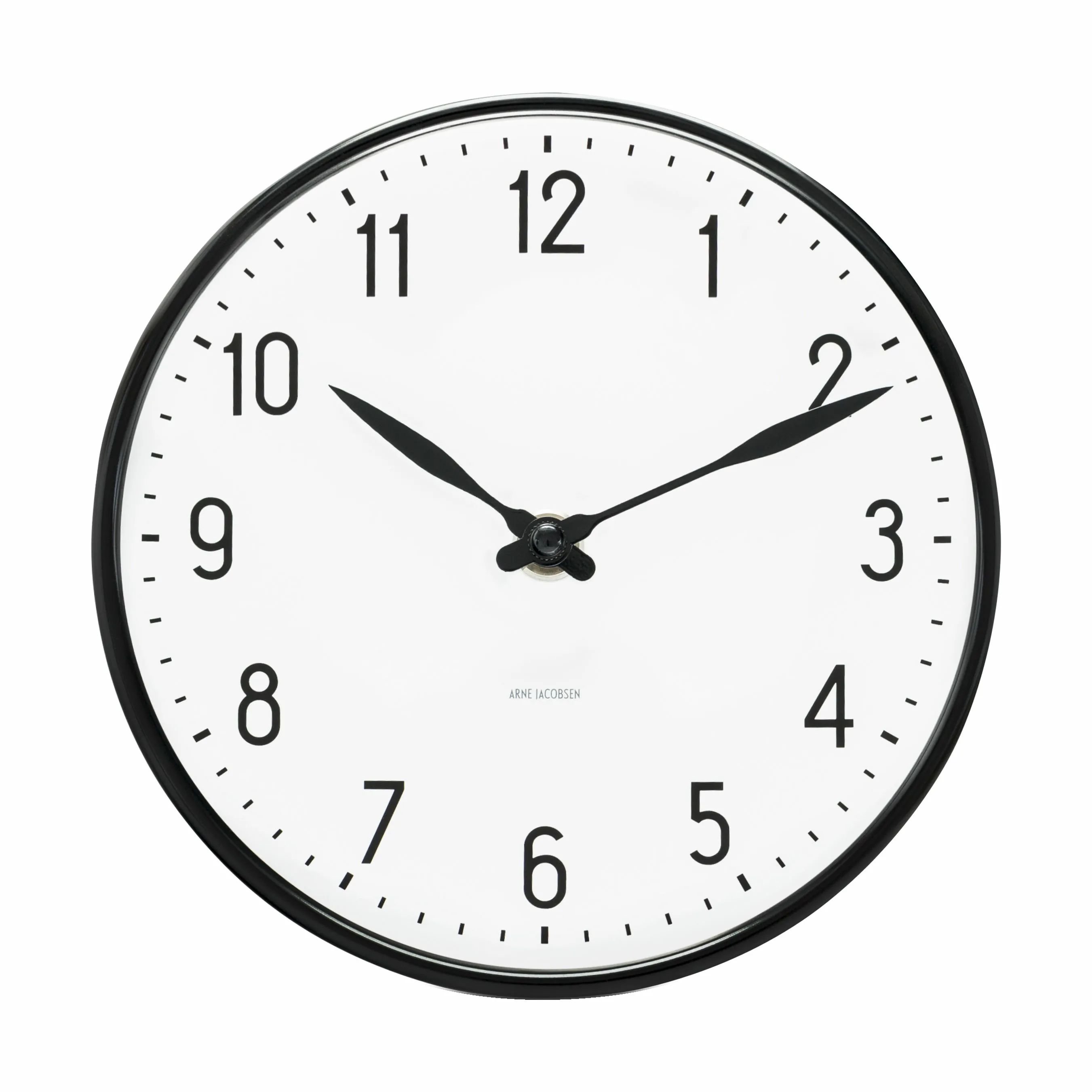 Arne Jacobsen Vægure Station Vægur i Sort/Hvid, 16 cm, 1