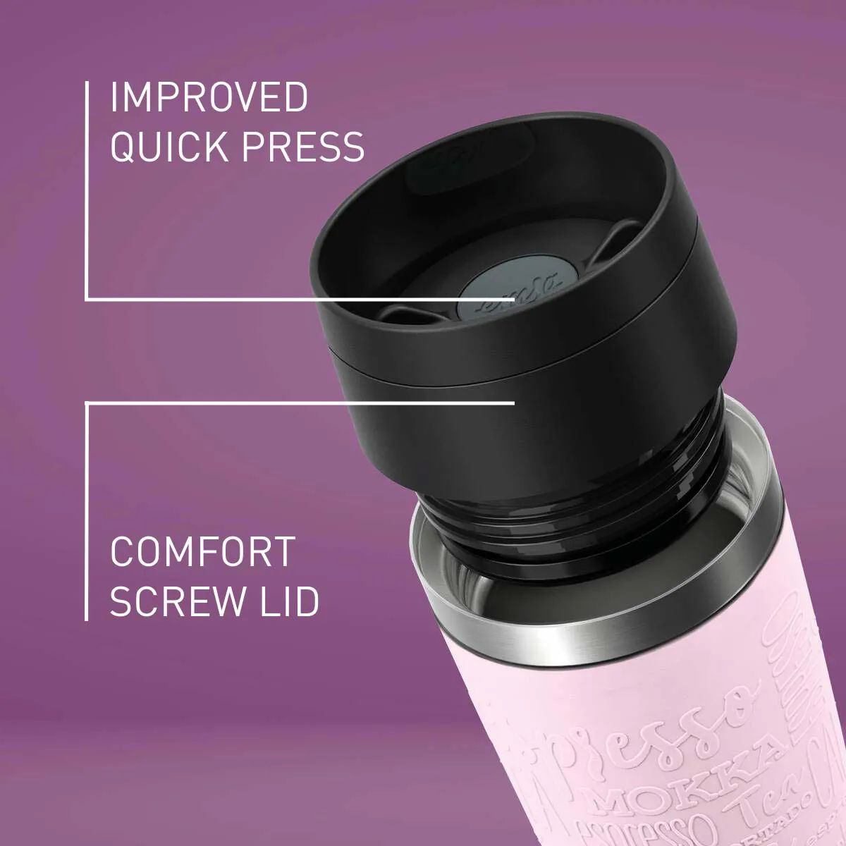 Emsa To go kopper To Go To-Go Classic Rejsekrus i Pastel Pink, 0.5 L, 2