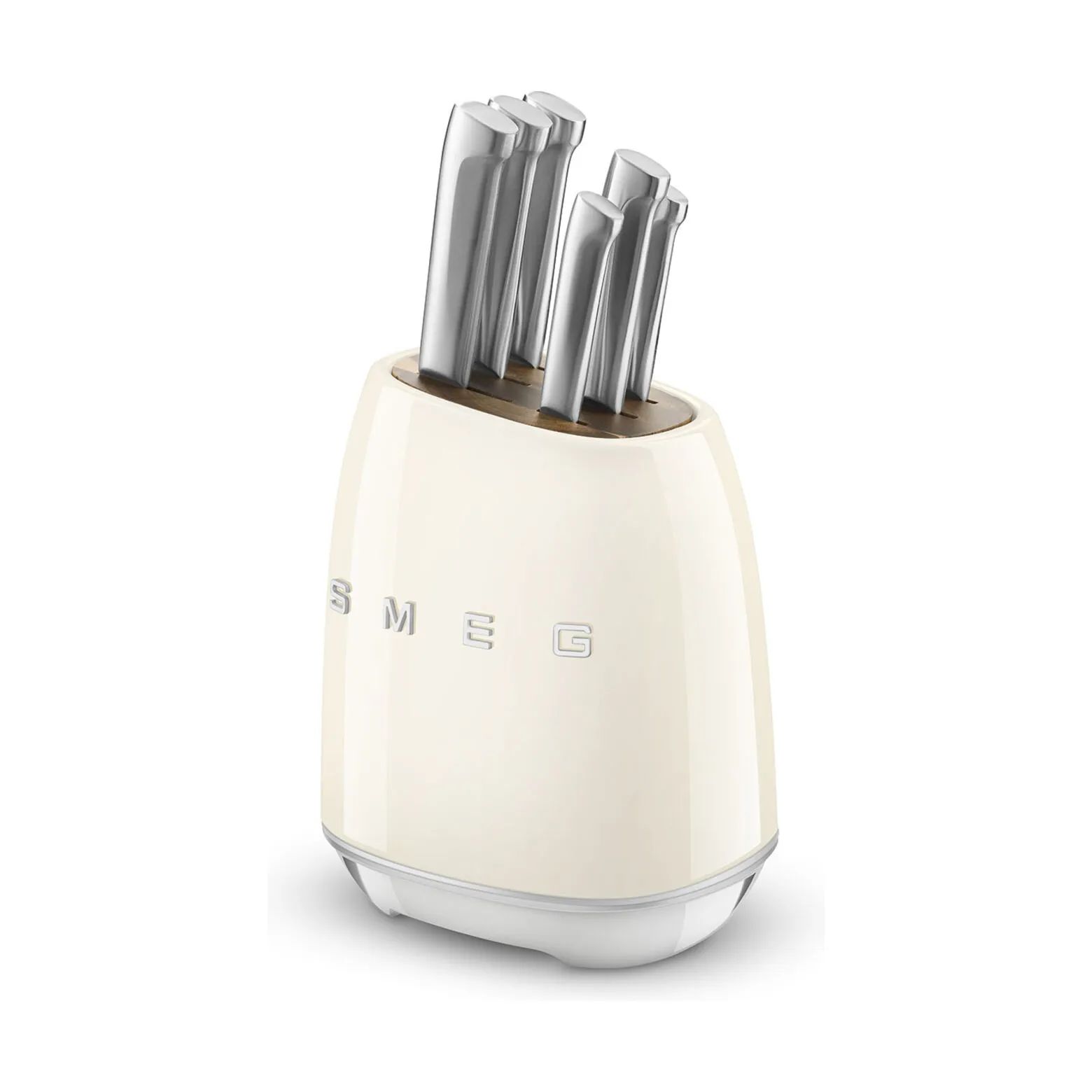 Smeg Knivblokke med knive 50's Style Knivbloksæt - 7 dele i Creme, 3