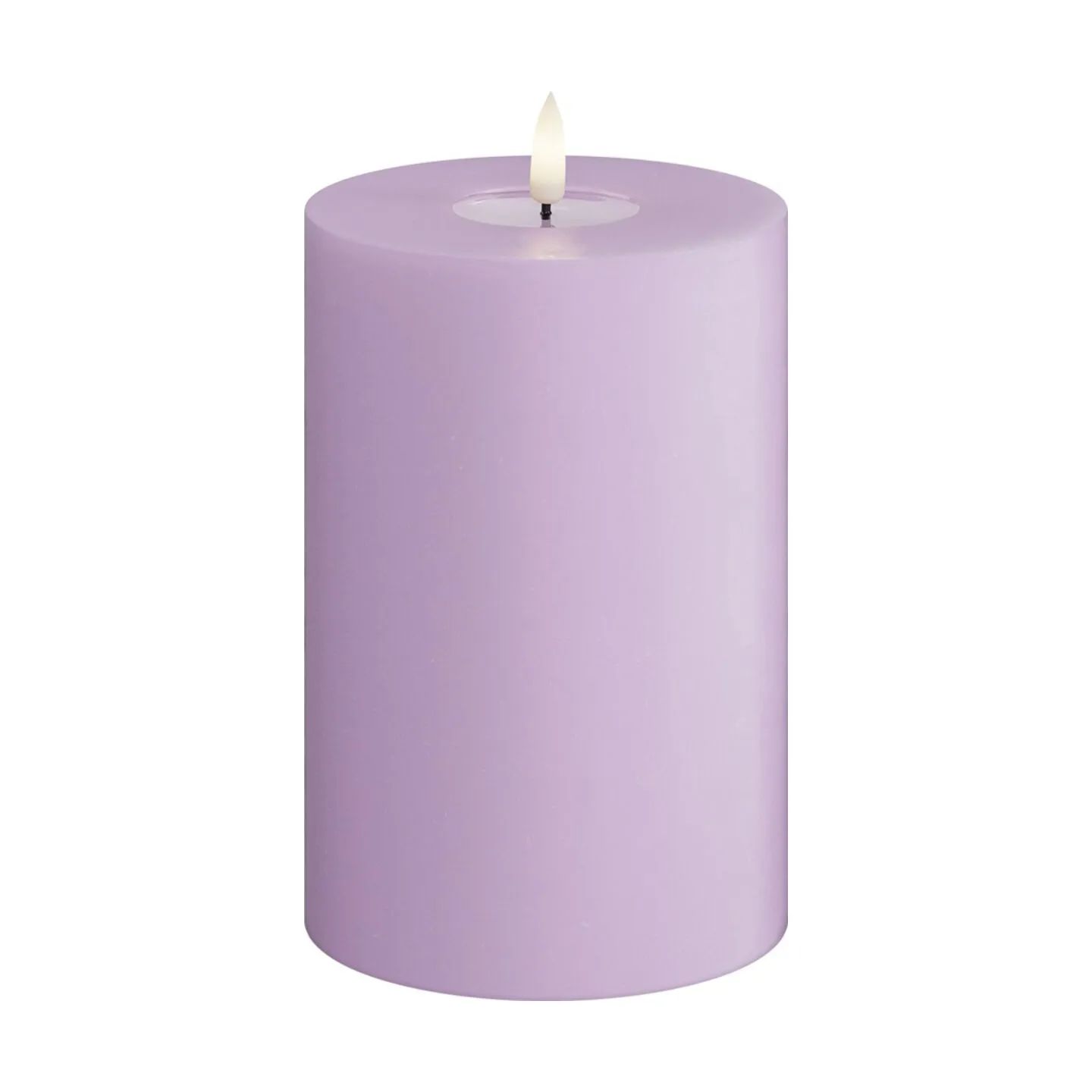 Deluxe Homeart LED-lys Real Flame LED Bloklys i Lavendel, 15 cm, 1