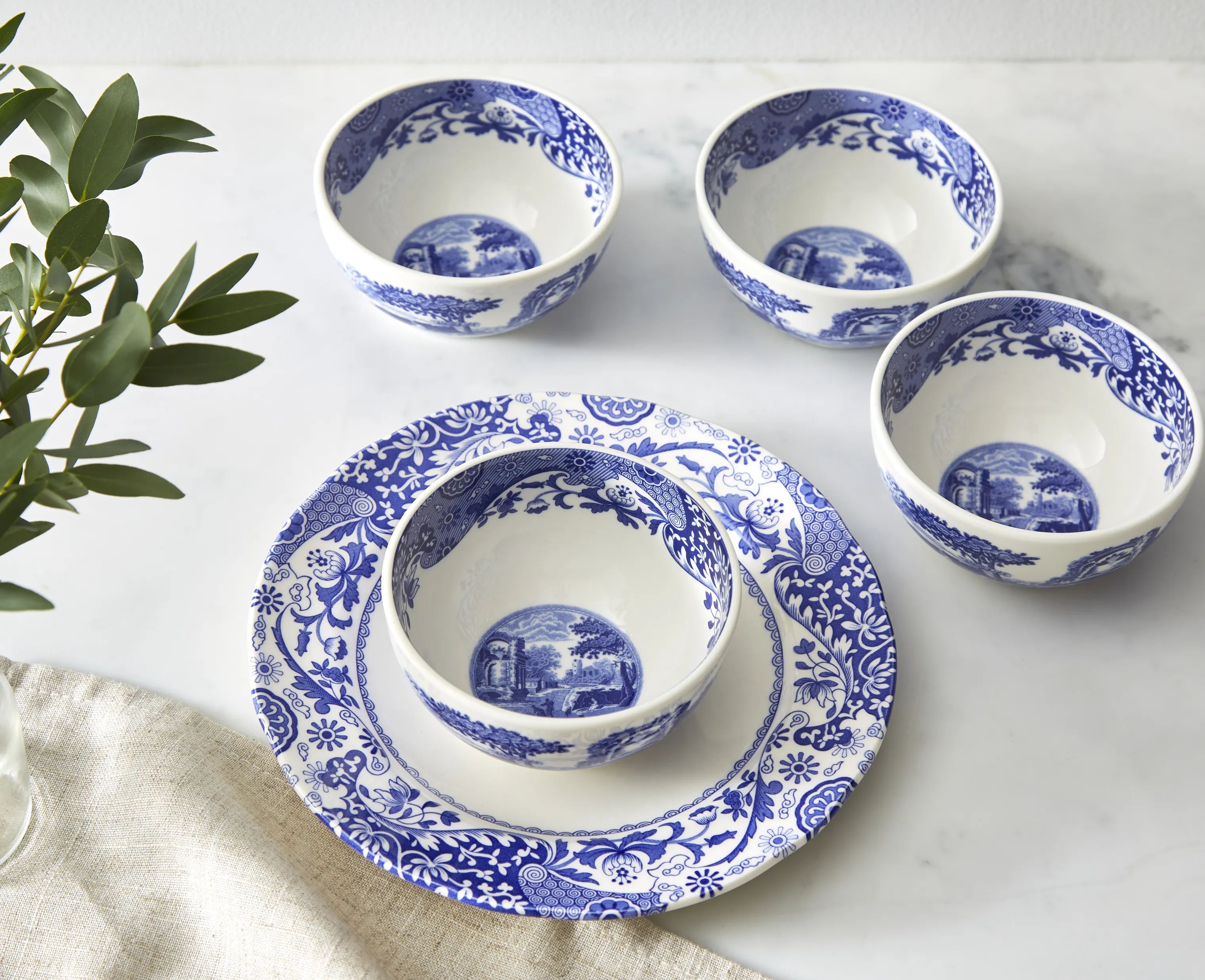 Spode Skåle Blue Italian Blue Italien Skål - 4 stk. i blå/hvid, 2