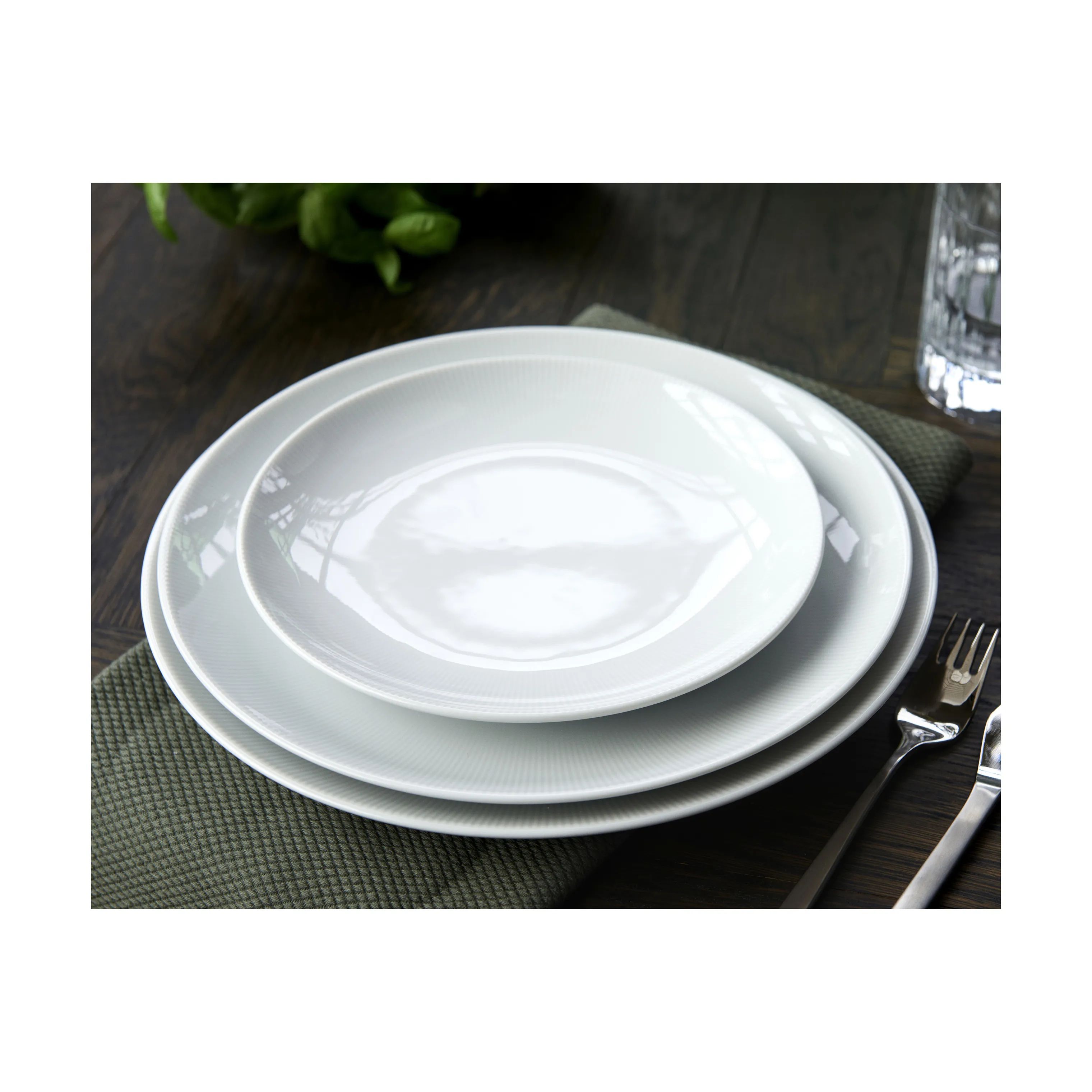 Pillivuyt Middagstallerkener Eventail Tallerken i Hvid, 21 cm, 2