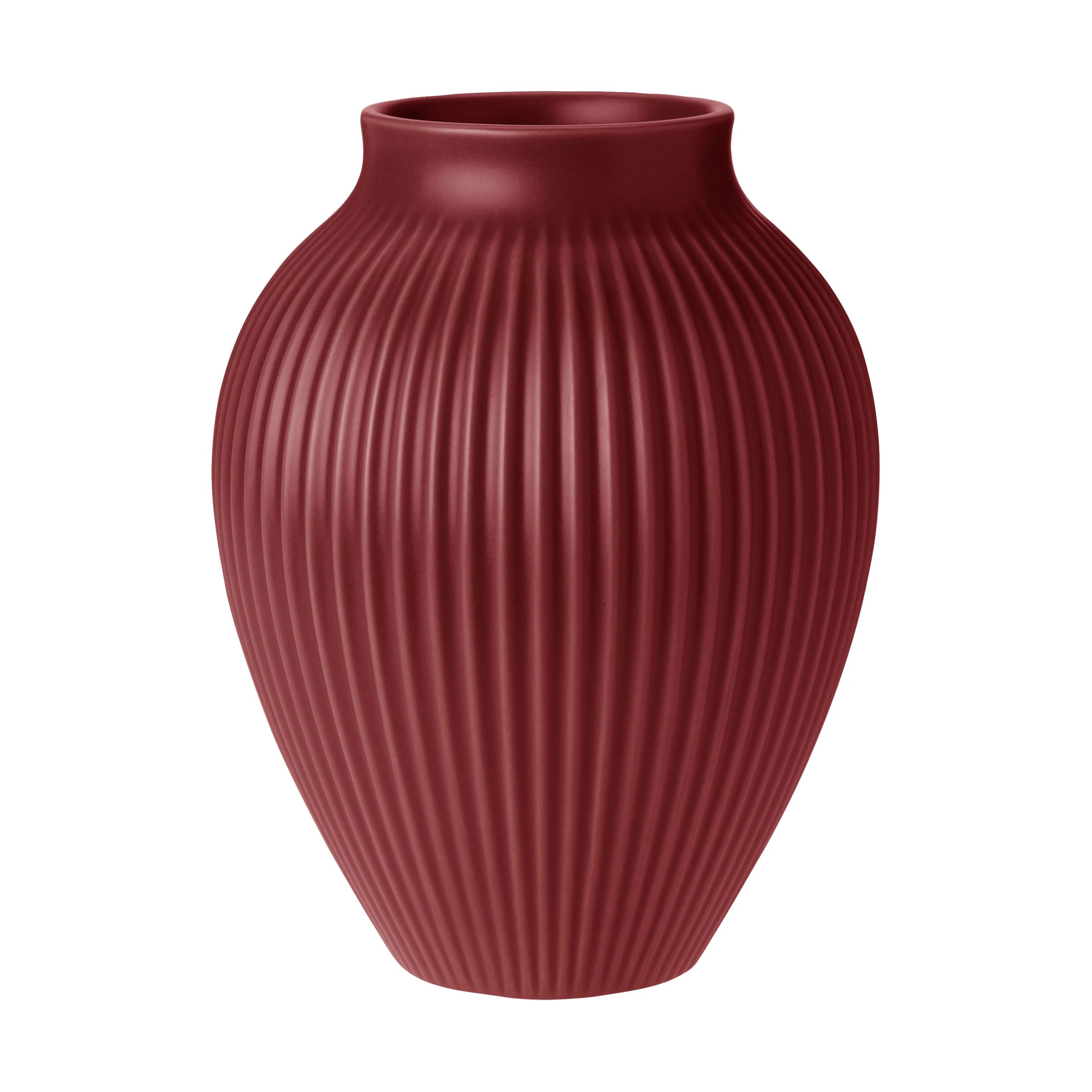 Knabstrup Keramik Vaser Riller Vase i Soft cherry, 20 cm, 1