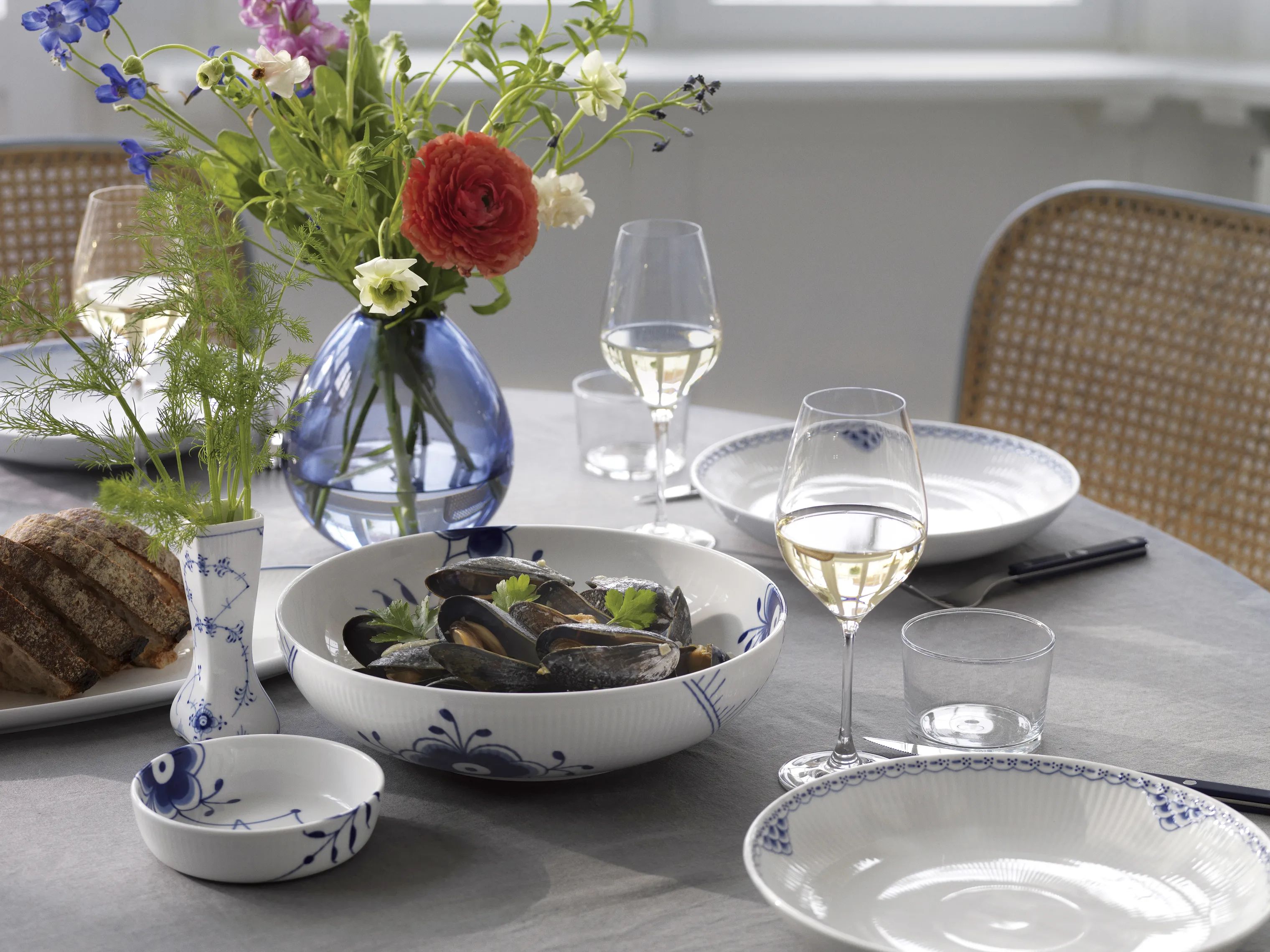 Royal Copenhagen Middagstallerkener Prinsesse Moderne Tallerken i Blå, 25 cm, 3