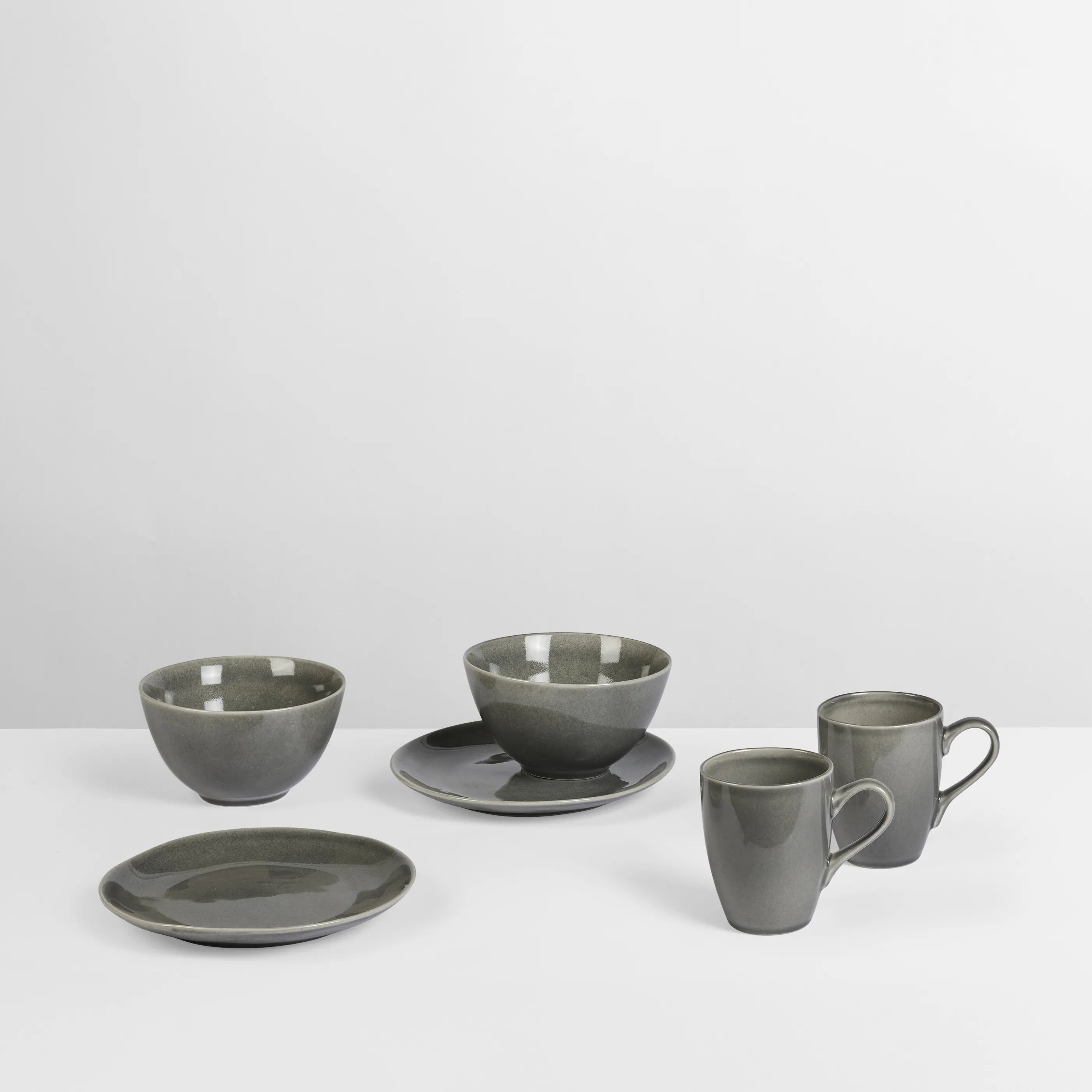 Broste Copenhagen Frokosttallerkener Nordic Rain Morgenmadssæt - 6 dele i 6 stk., 2