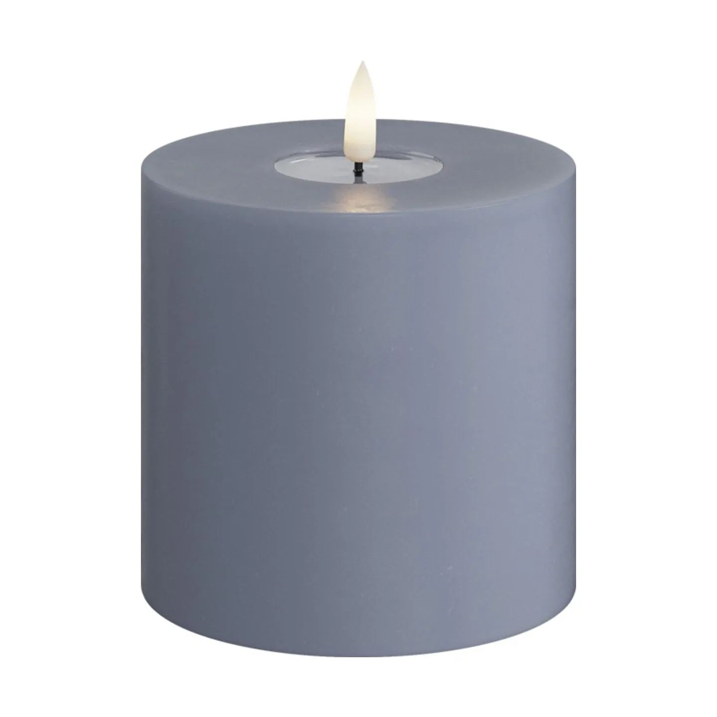 Deluxe Homeart LED-lys Real Flame LED Bloklys i Ice blue, 10 cm, 1