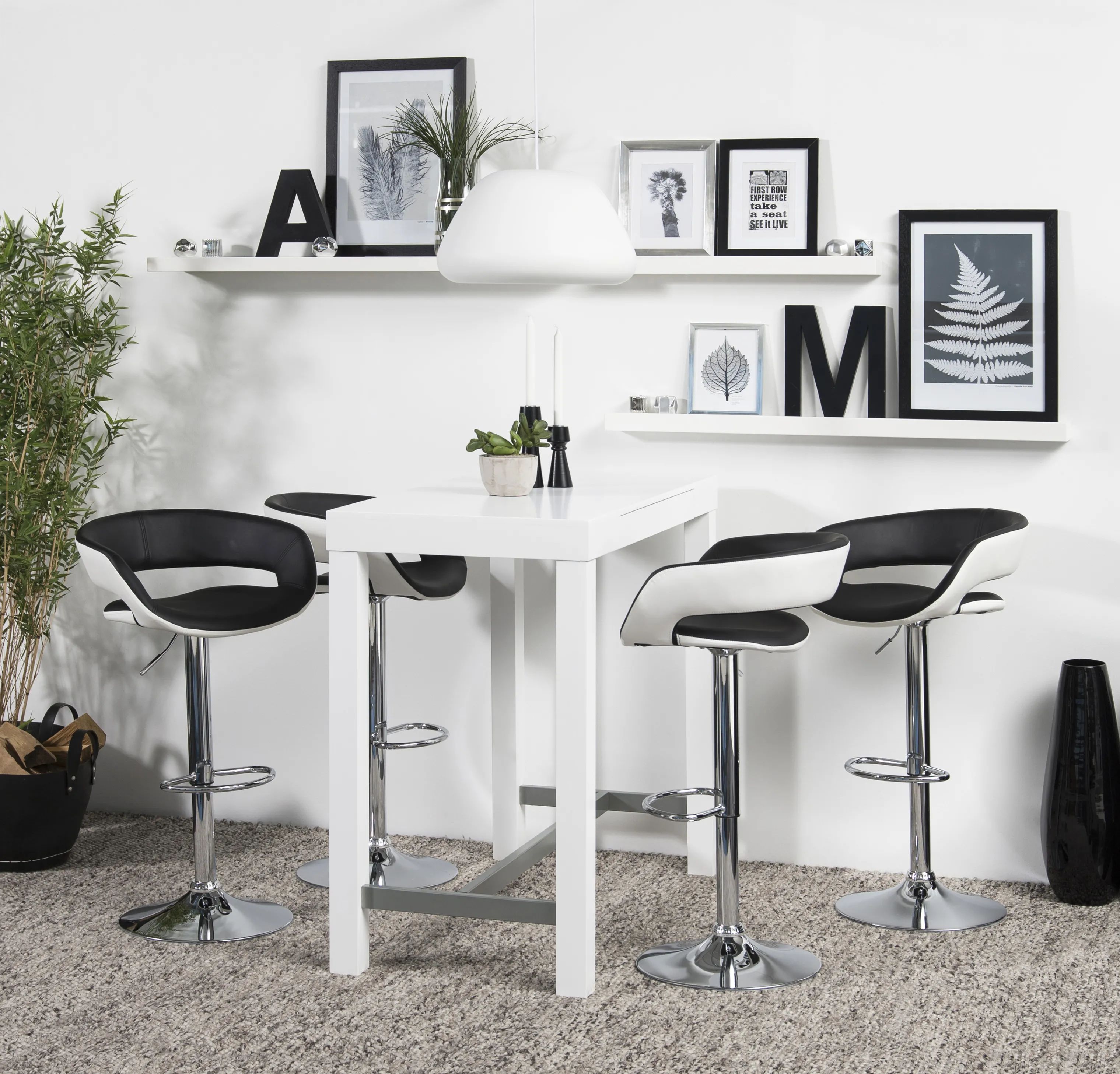 CASA Living Barstole Grace Barstol - 2 stk. i Sort/krom, 3