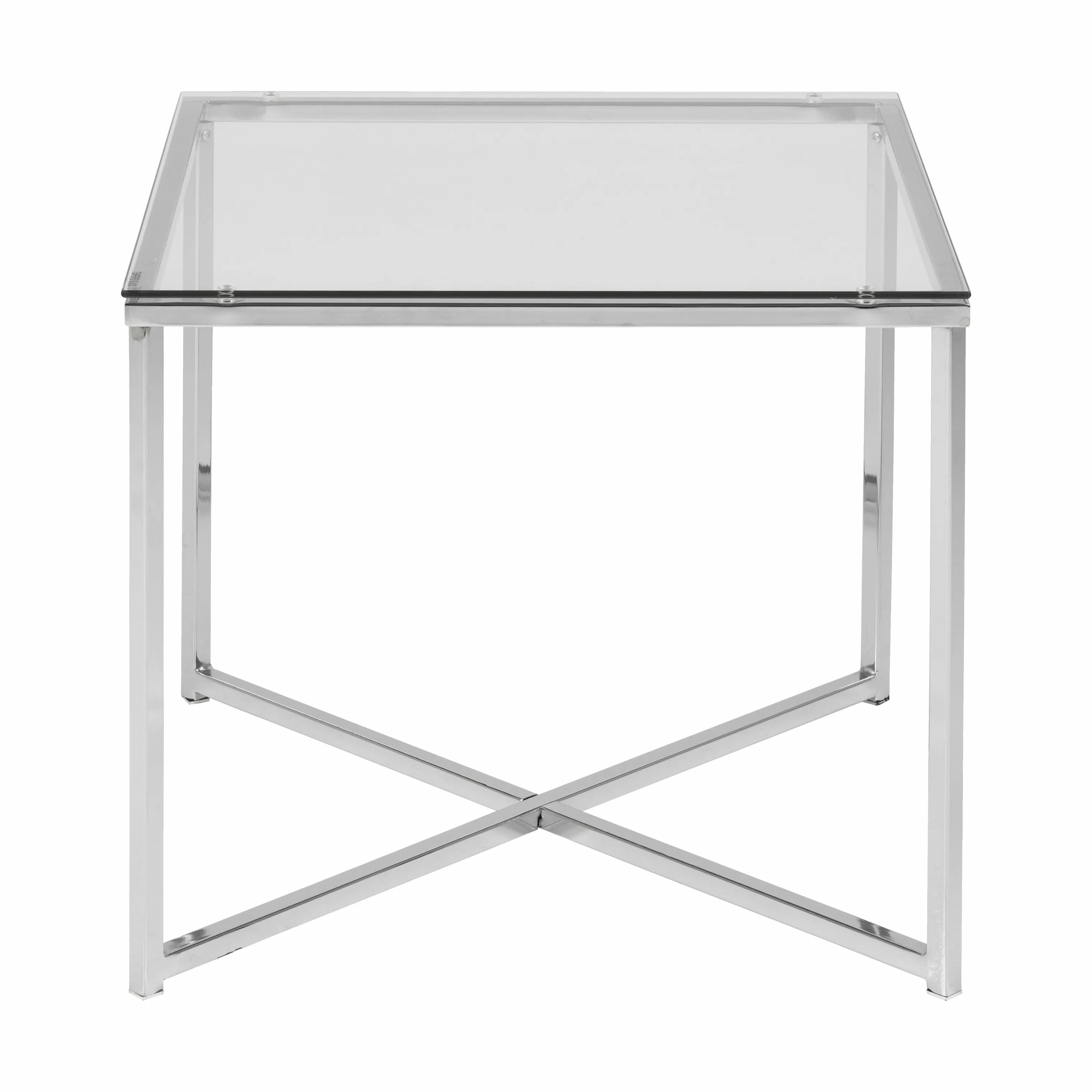 CASA Living Sideborde Cross Hjørnebord i Klar/krom, 1