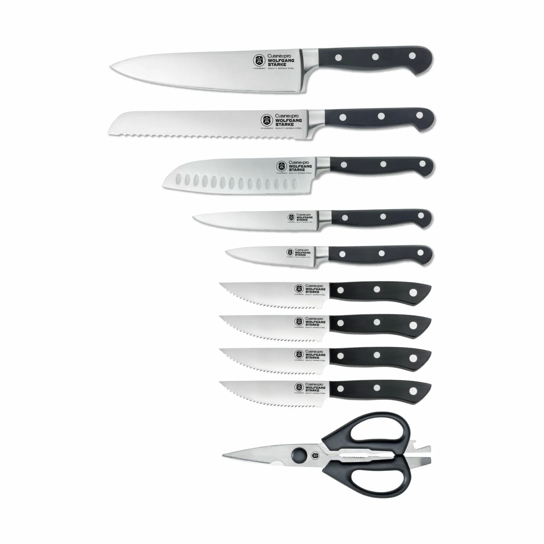 THE CUSTOM CHEF™ Knivblokke med knive Cuisine::pro® WOLFGANG
STARKE™ Cuisine::pro WOLFGANG STARKE™ Kutchin Knivblok - 11 dele i Brun, 3