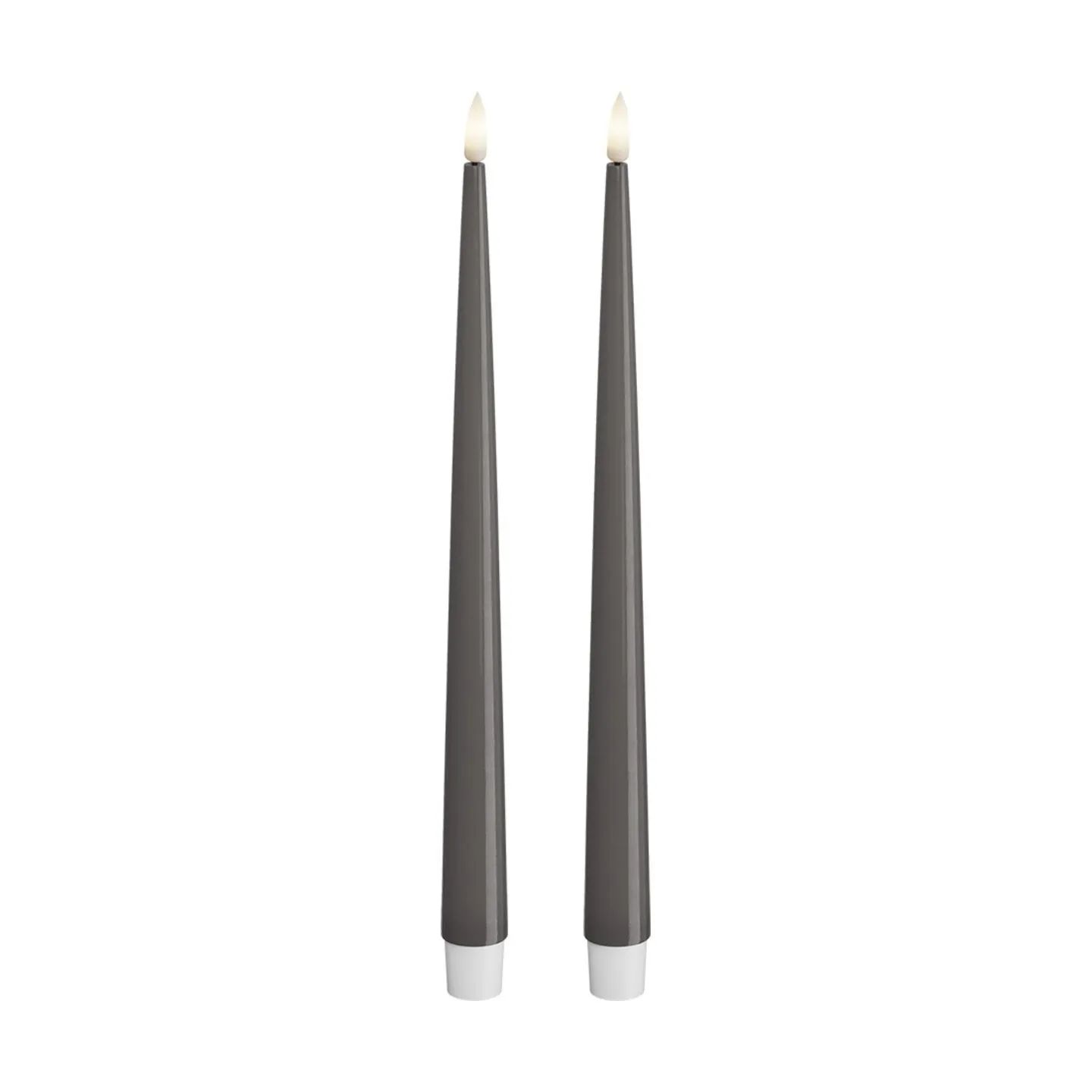 Deluxe Homeart LED-lys Real Flame LED Kertelys - 2 stk. i Grå , 28 cm, 1