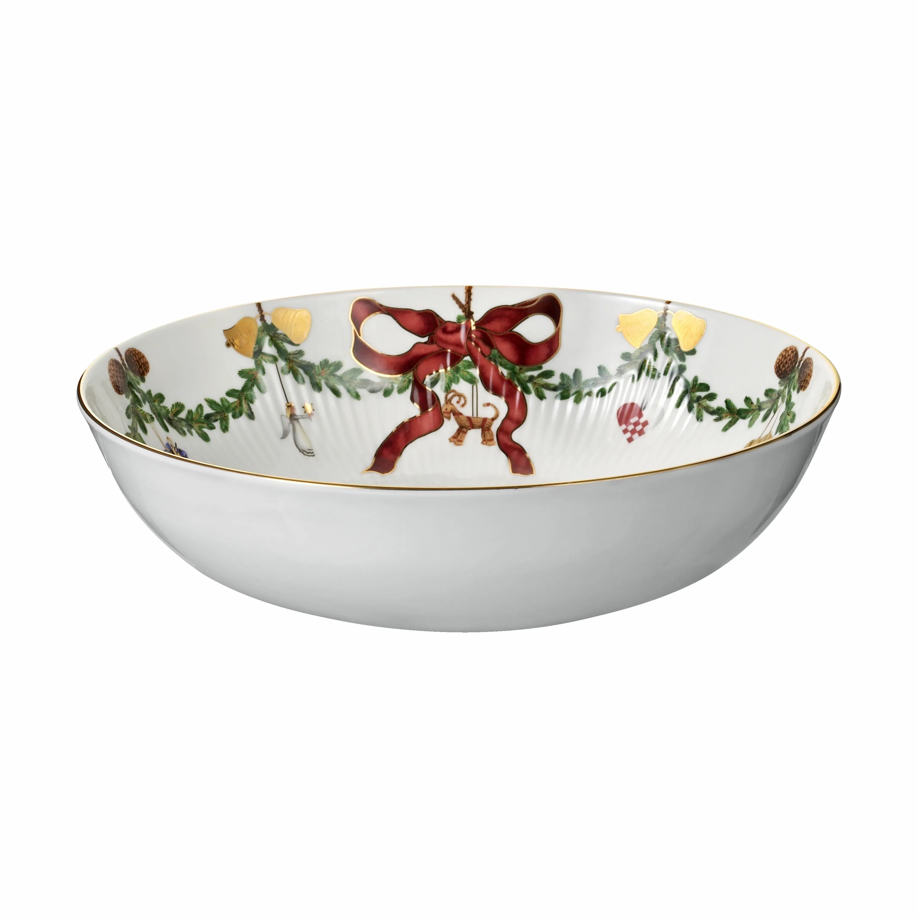 Royal Copenhagen Serveringsskåle Stjerne Riflet Jul Skål i 23 cm, 1