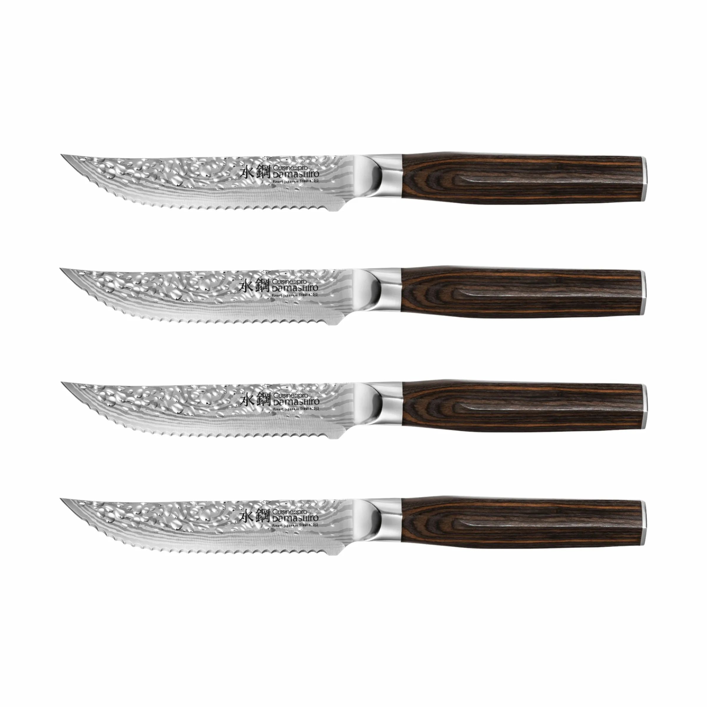 THE CUSTOM CHEF™ Steakknive Cuisine::pro® Damashiro® EMPEROR Cuisine::pro Damashiro EMPEROR Steakknivssæt - 4 dele i Sølv/sort, 1