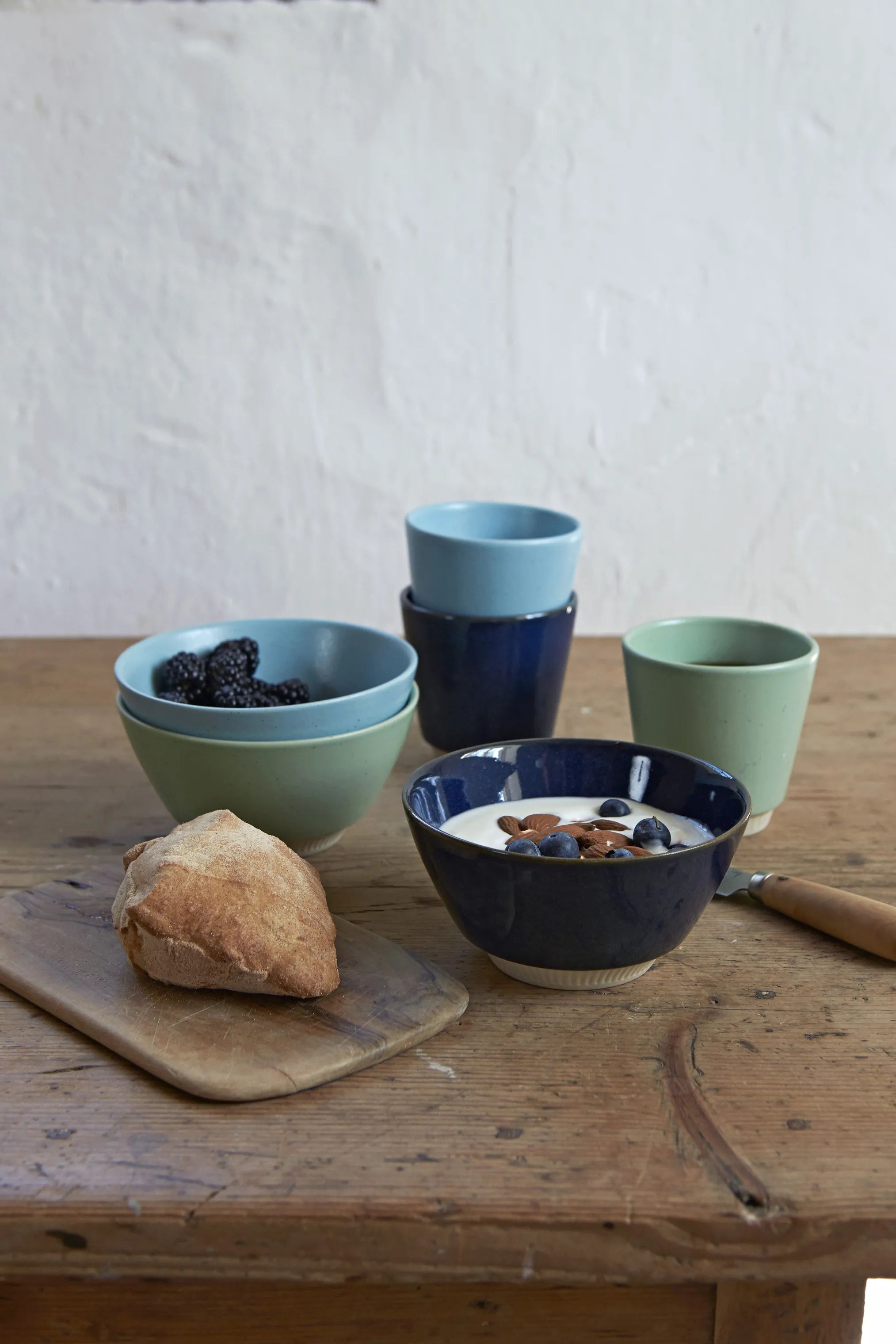 Knabstrup Keramik Krus og kopper uden hank Colorit Krus i Navy blå, 25 cl, 3