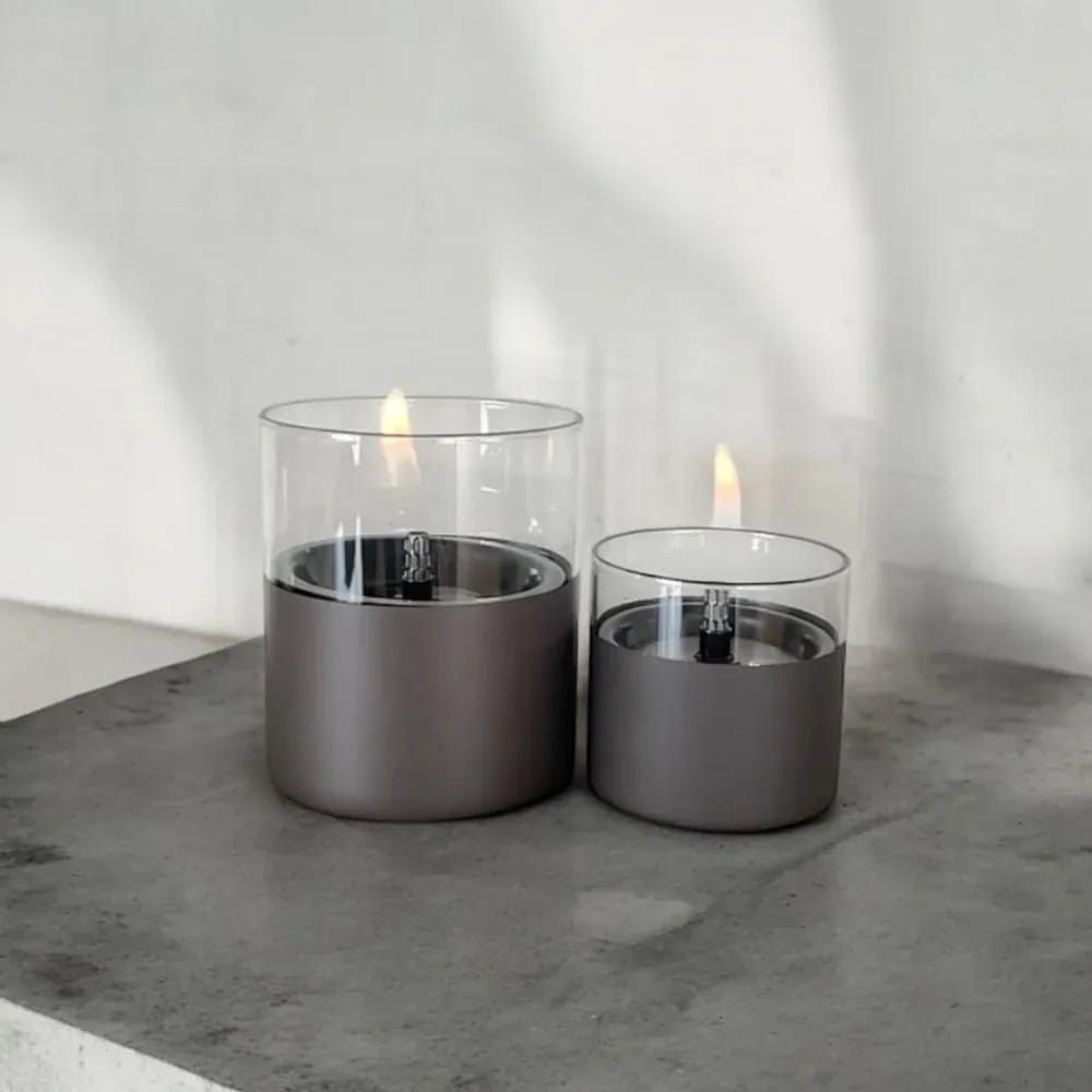 TenderFlame Fyrfadsstage Lilly Lily Bordlanterne - 2 stk. i Gun Metal, 2