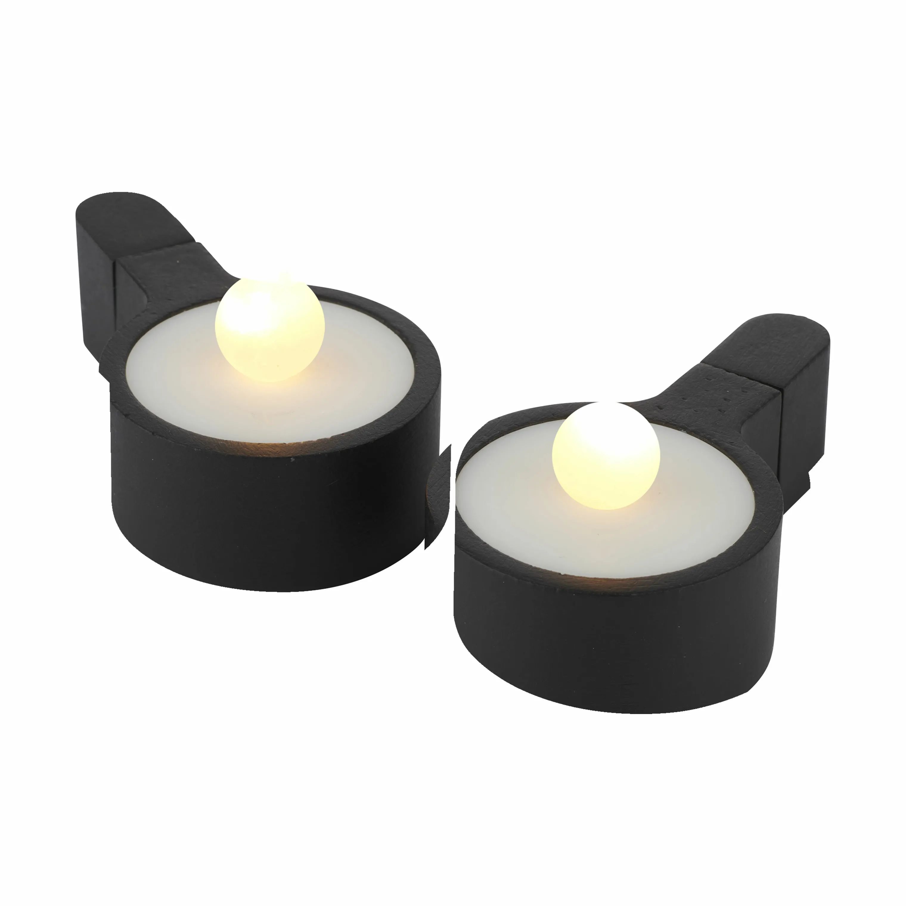 Sirius LED-lys Amalia Fyrfadslys - 2 stk. i Sort, 6,9 cm, 1