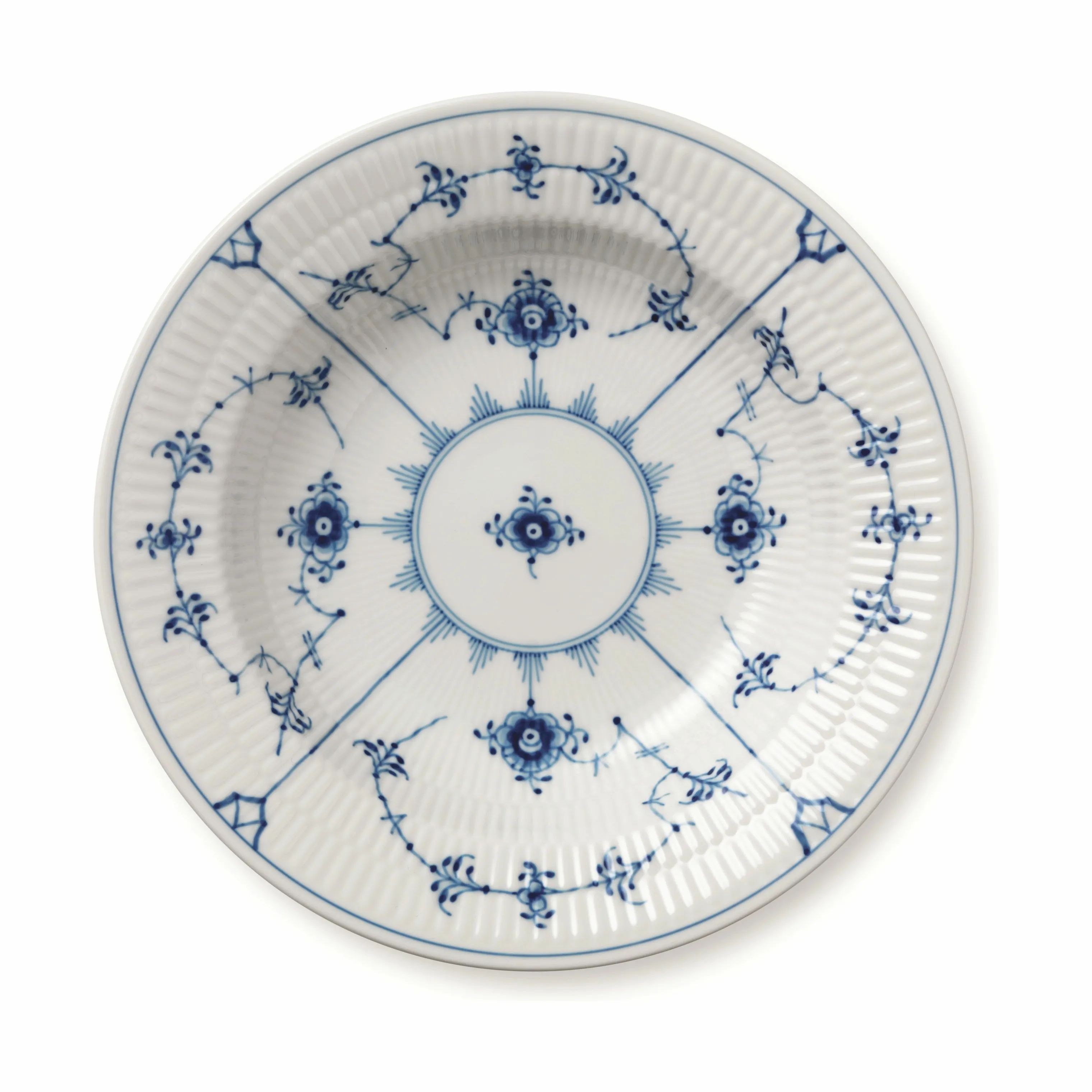 Royal Copenhagen Dybe tallerkener Musselmalet Riflet Dyb Tallerken i 21 cm, 1