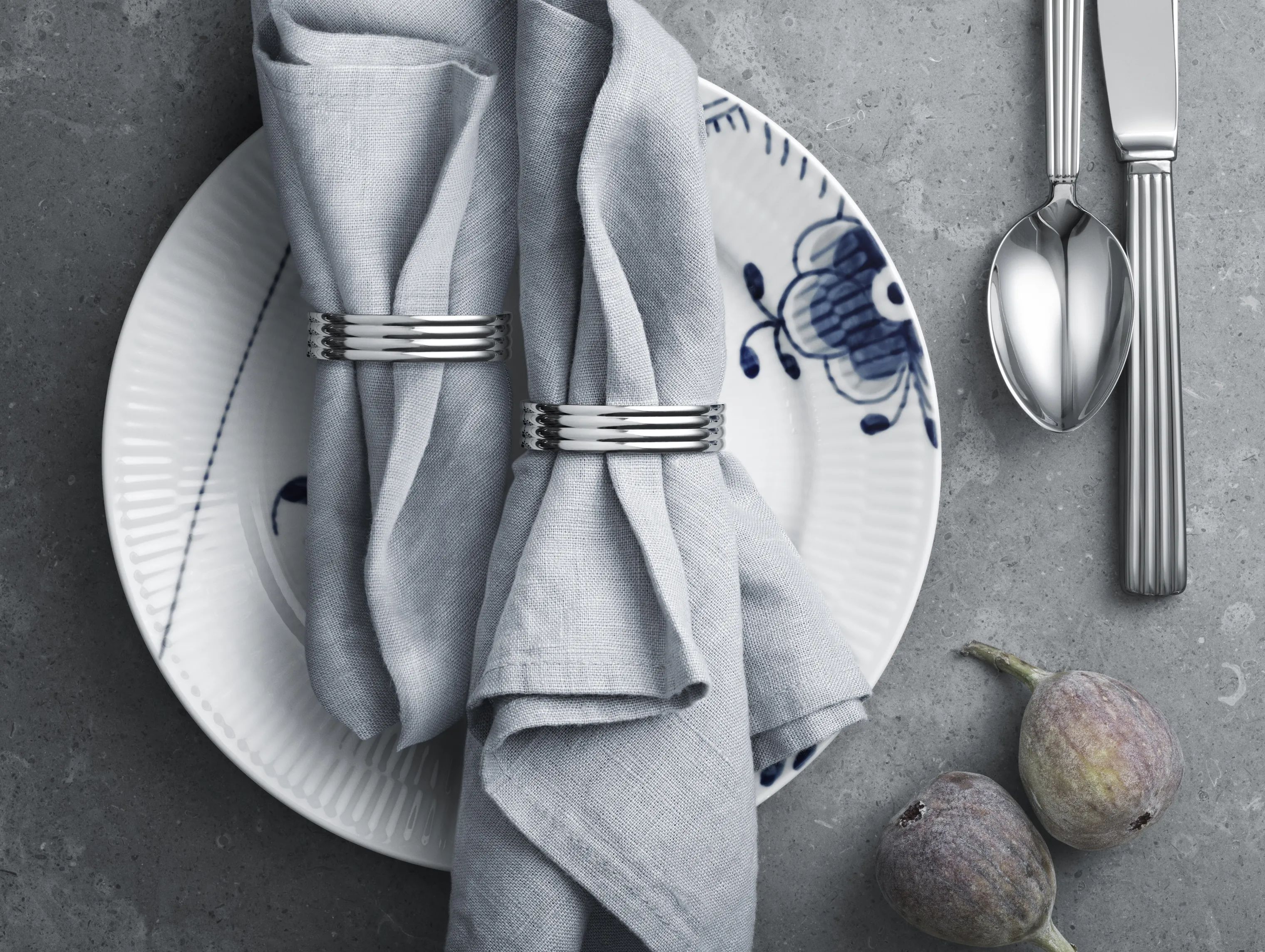 Georg Jensen Servietringe og -holdere Bernadotte Servietring - 2 stk. i Stål, 3