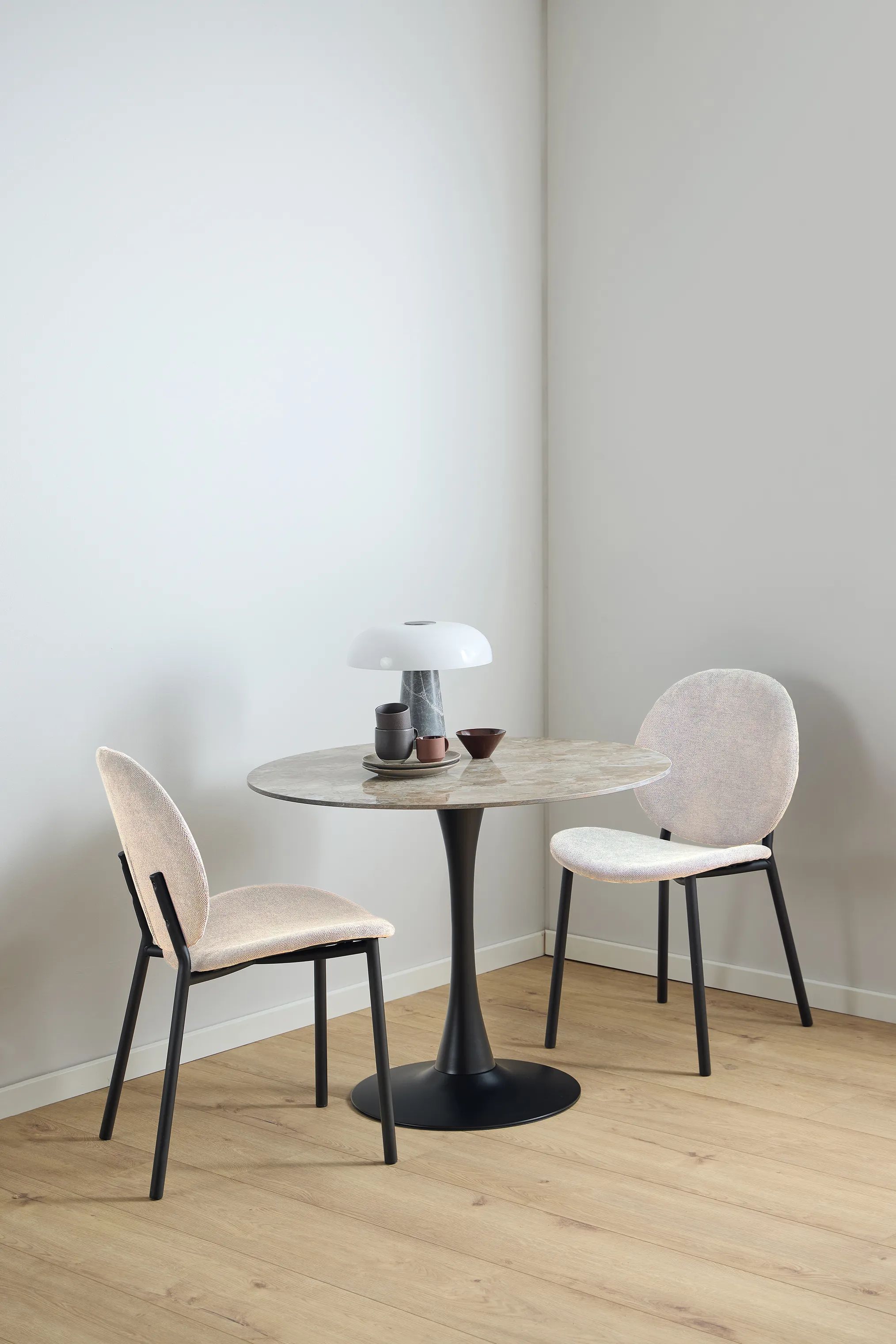 CASA Living Spisebordsstole Cliff Spisebordsstol - 2 stk. i Beige/mat sort, 2