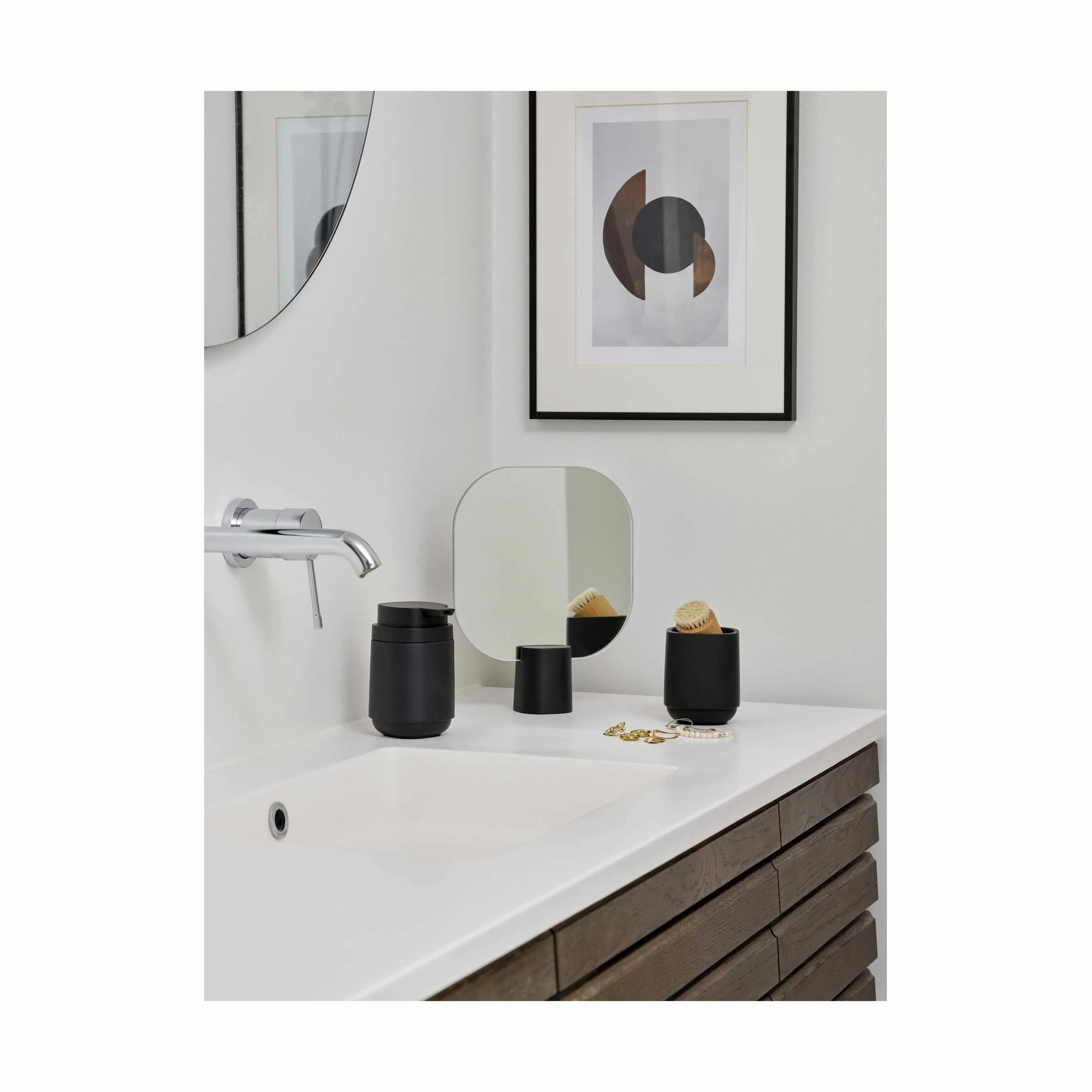 Zone Spejle Time Bordspejl i Black, 2