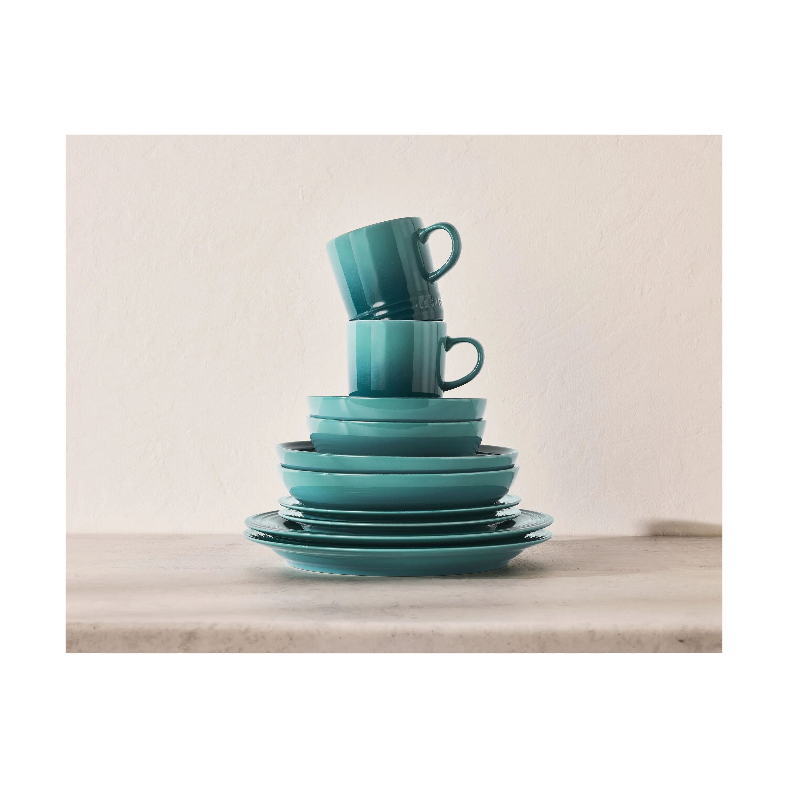 Le Creuset Frokosttallerkener Signature Frokosttallerken i Bleu Riviera, 22 cm, 3