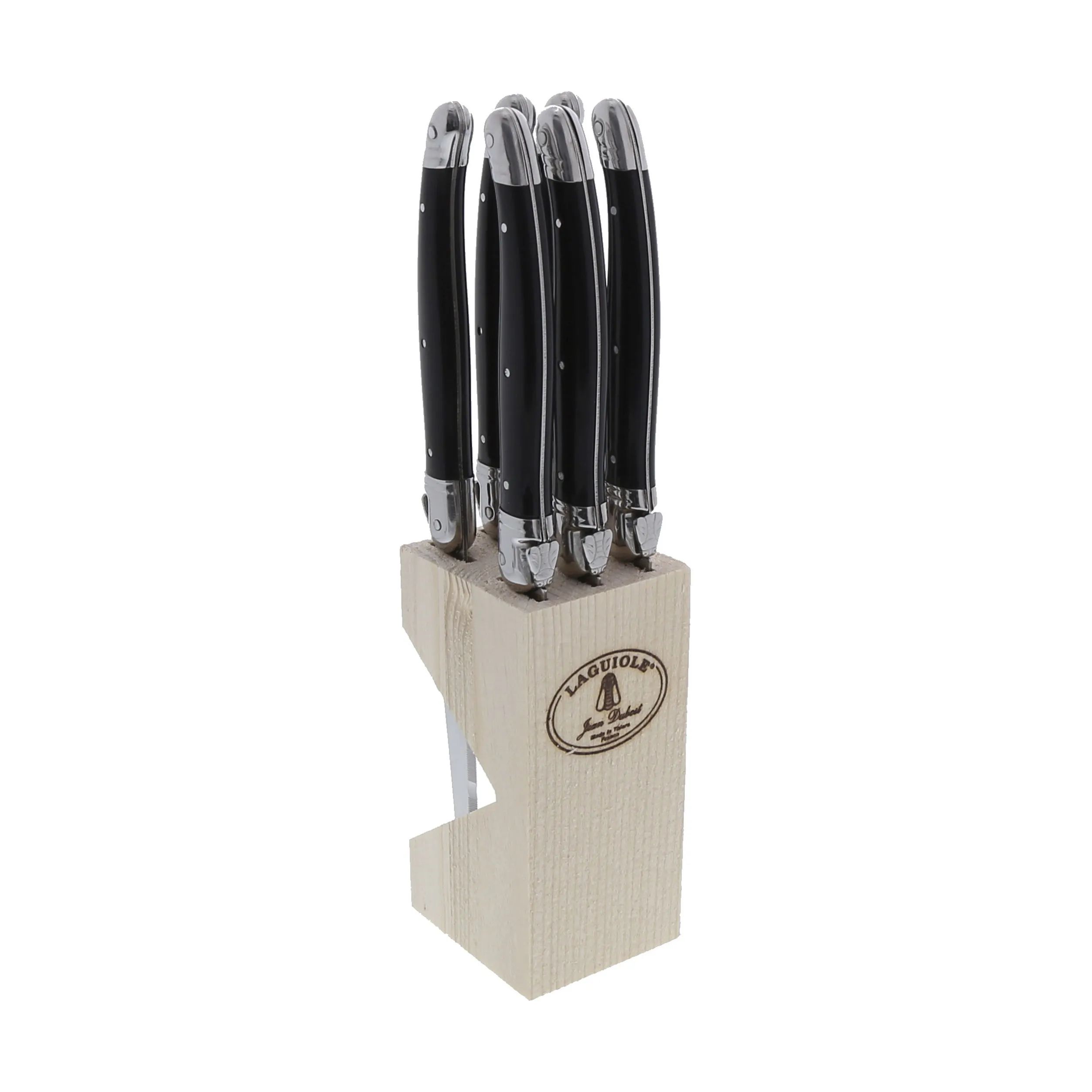 Jean Dubost Bordknive Laguiole Kniv - 6 stk. i Sort/stål, 24 cm, 1