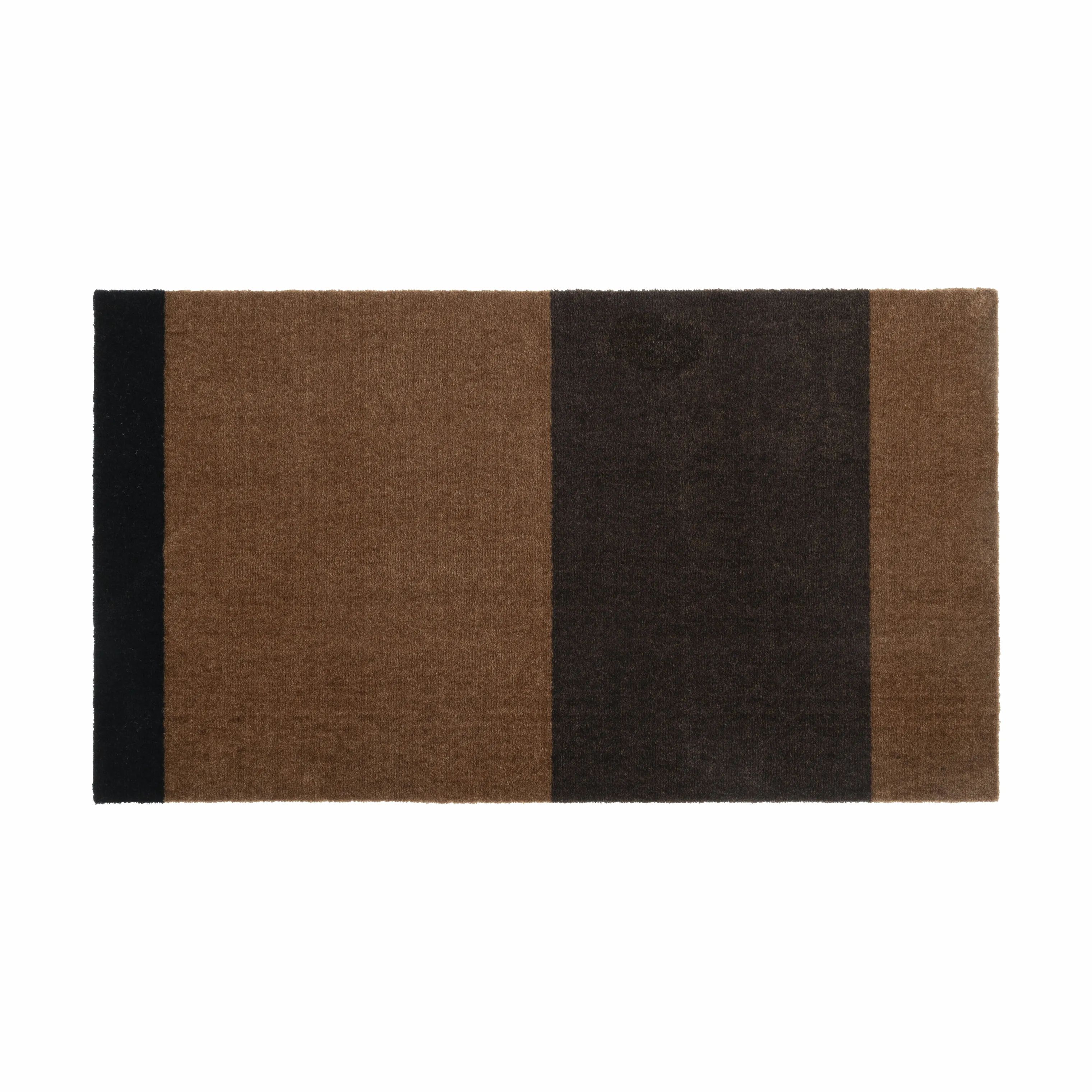Tica Copenhagen Gulvtæpper Stripes Horisontal Gulvtæppe i brun/cognac/sort, B67 x L120 cm, 1