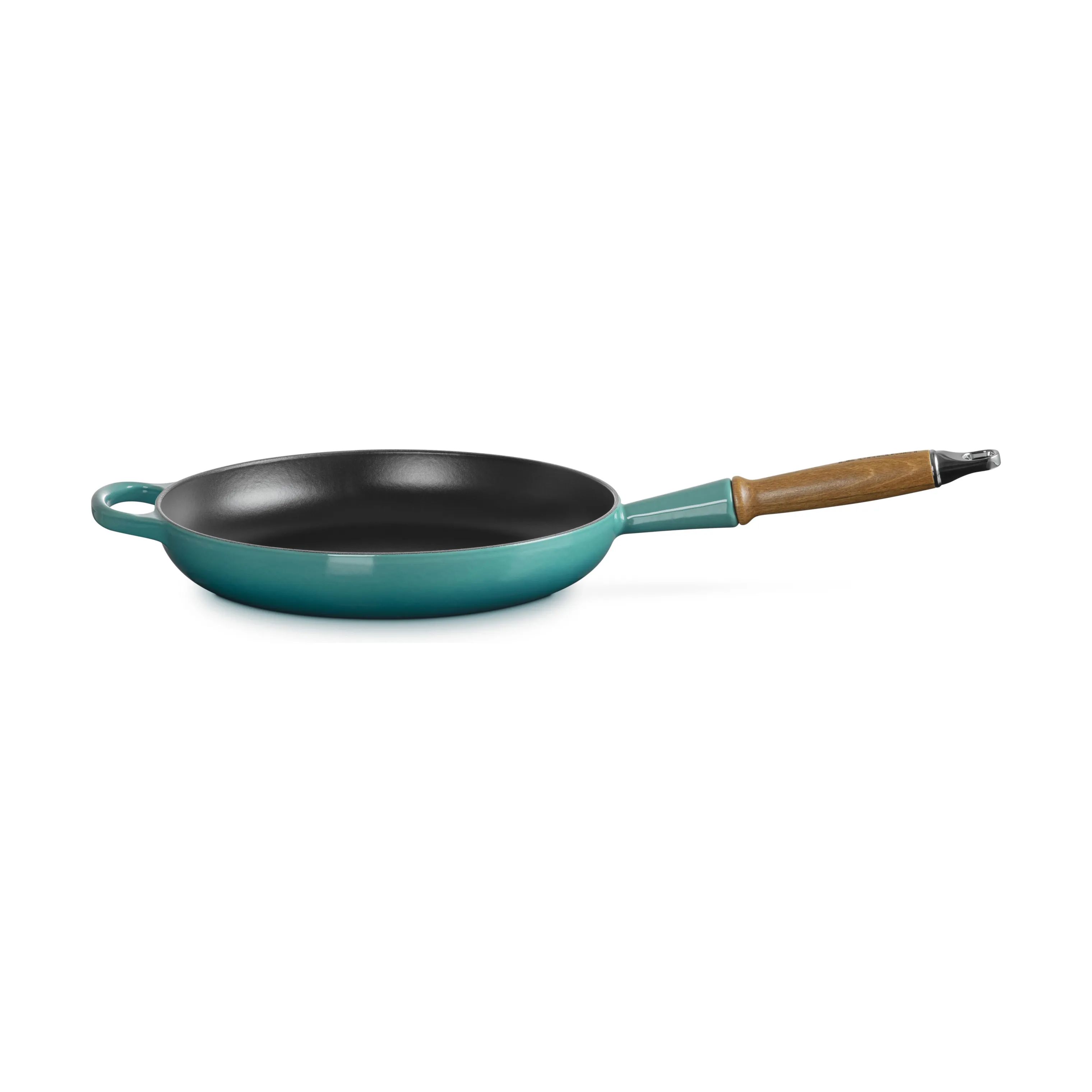 Le Creuset Stegepander Signature Stegepande m. træhåndtag i Bleu Riviera, 3
