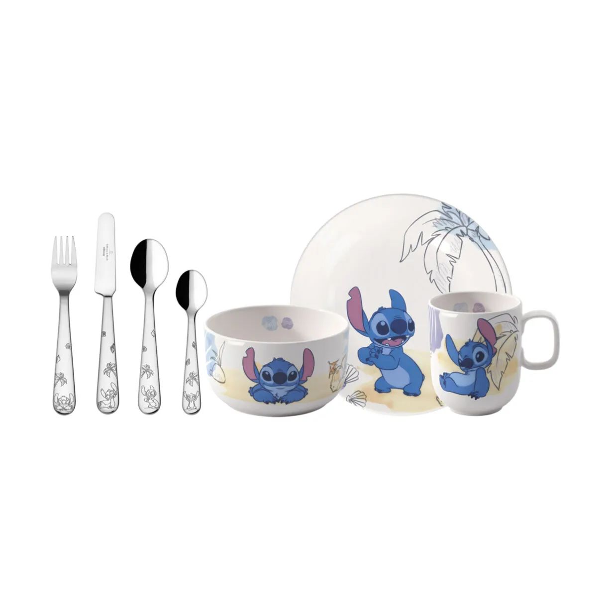 Villeroy & Boch Børnetallerkener Disney Stitch Børnespisesæt - 7 dele i 7 stk., 1