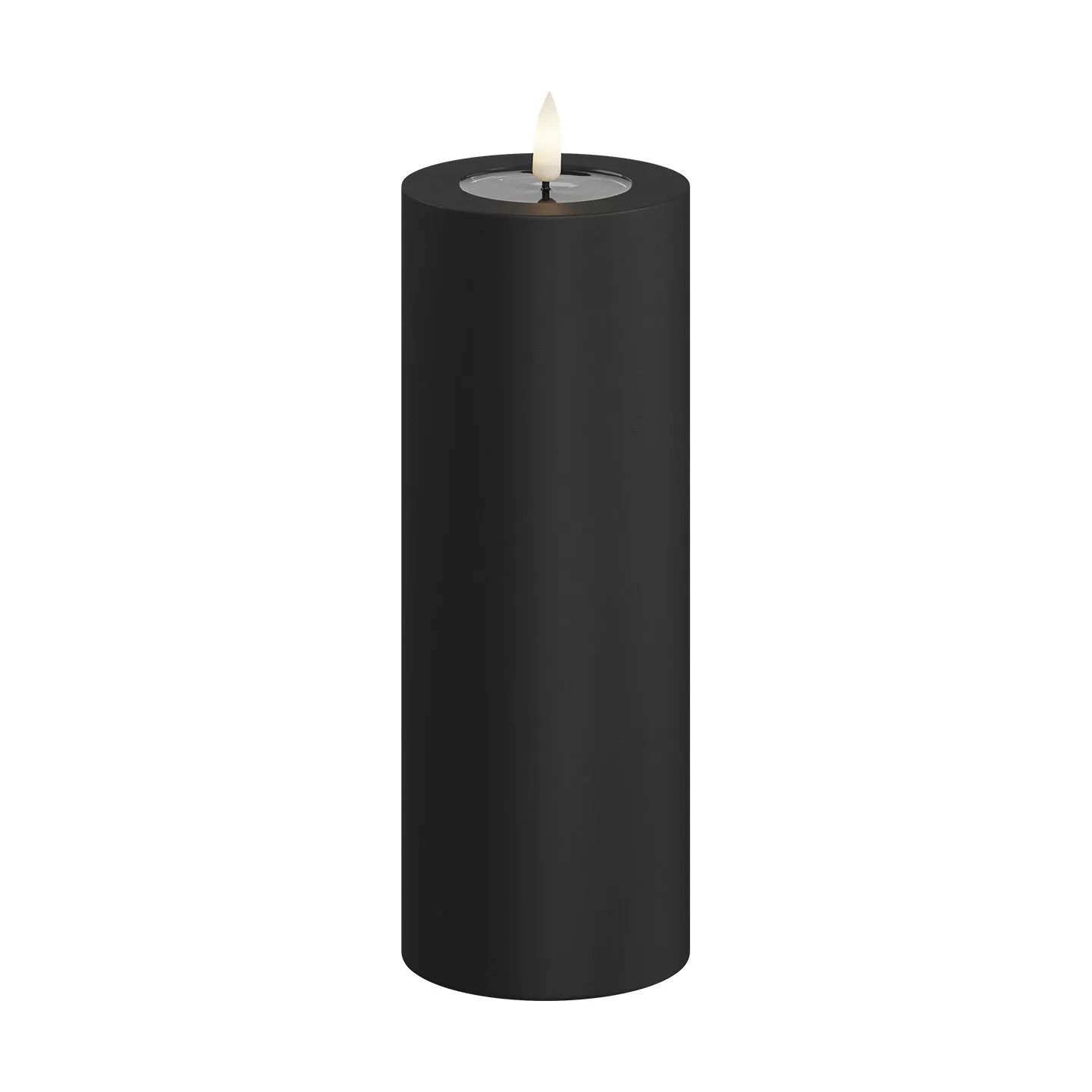 Deluxe Homeart LED-lys Real Flame LED Udendørs Bloklys i Sort, H20 x Ø7,5 cm, 1