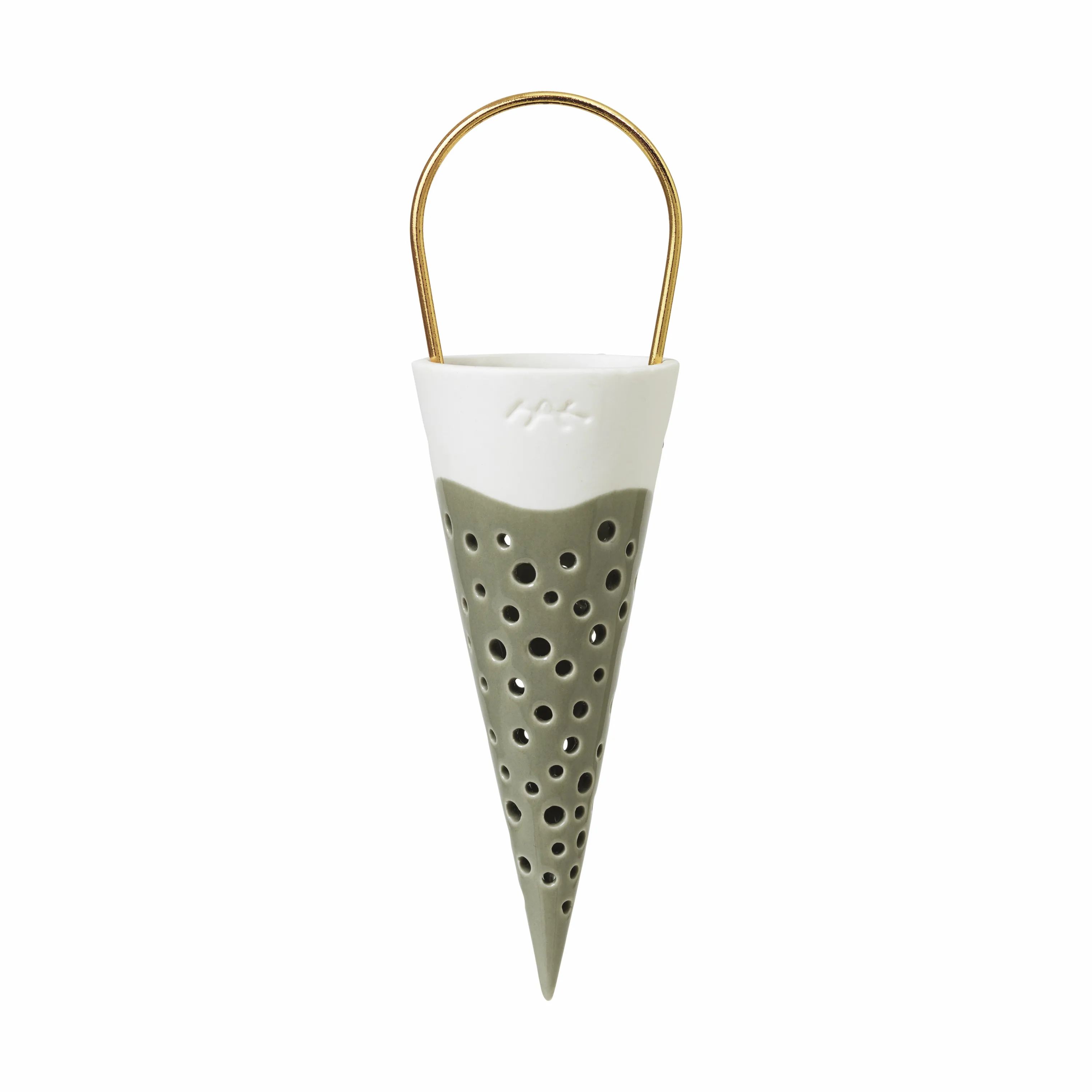 Kähler Juleophæng Nobili Kræmmerhus i Olivengrøn, 18 cm, 1