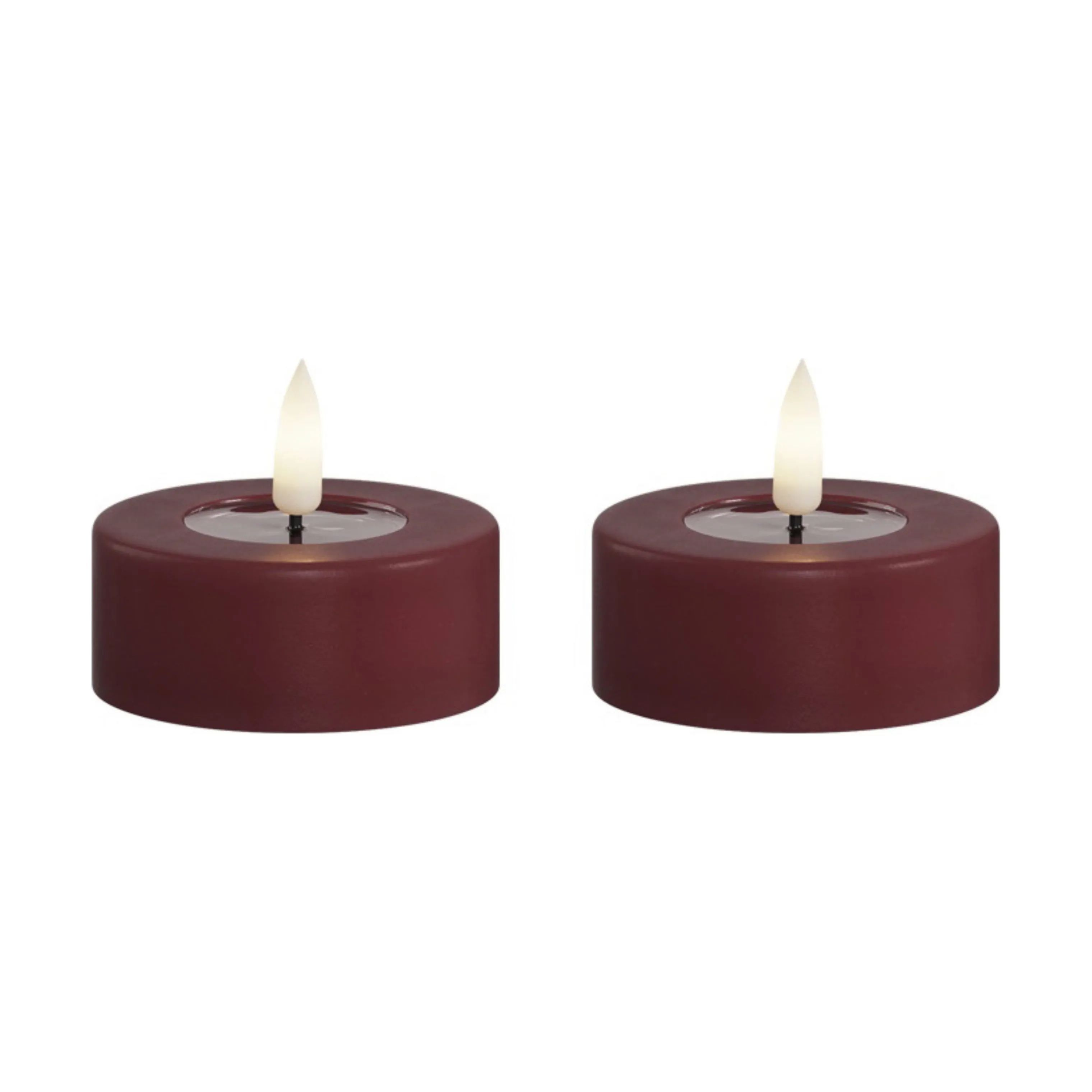 Deluxe Homeart LED-lys Real Flame LED Fyrfadslys - 2 stk. i Bordeaux , 6,1 cm, 1