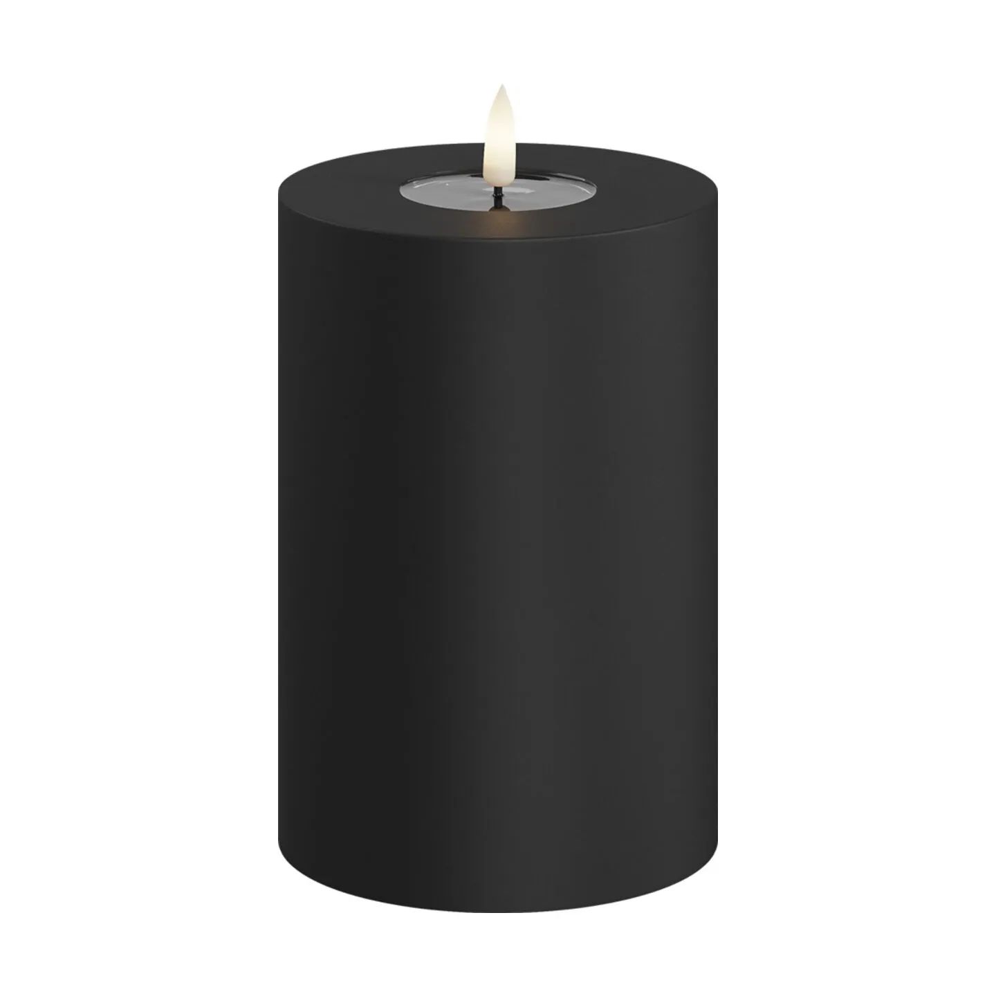 Deluxe Homeart LED-lys Real Flame LED Udendørs Bloklys i Sort, 15 cm, 1