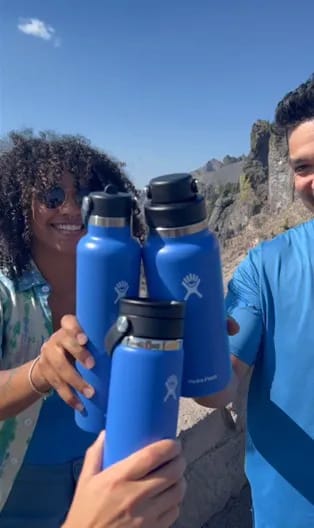Hydro Flask To go kopper Standard Mouth Flex Termodrikkedunk i Blå/stål/hvid, 5