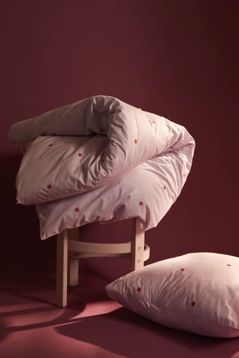 Juna Sengetøj Daisy Sengetøj i Pink/Rød, B140 x L200 cm, 6