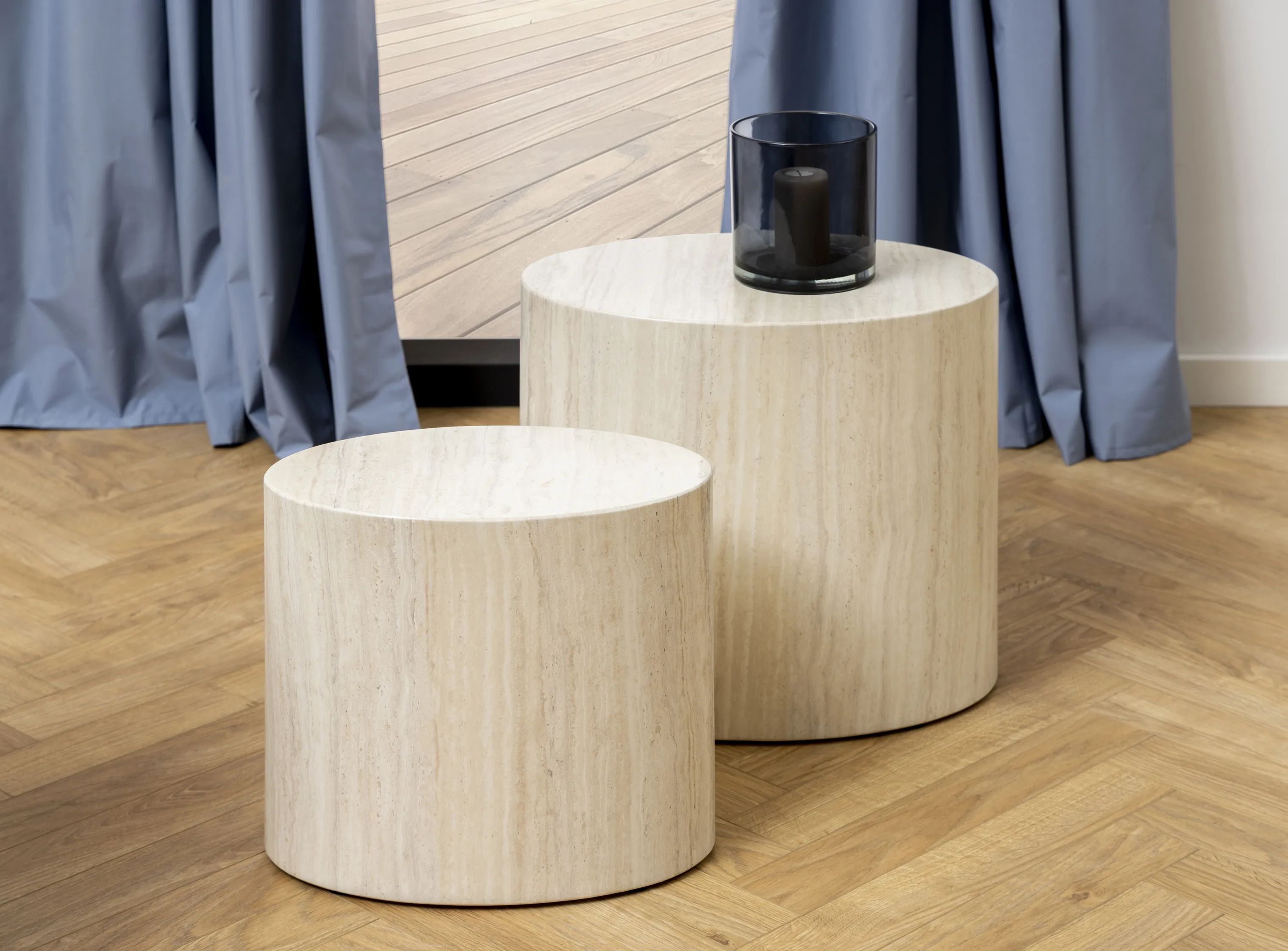 CASA Living Sofaborde Mice Sofabord - 2 stk i Travertin, 3