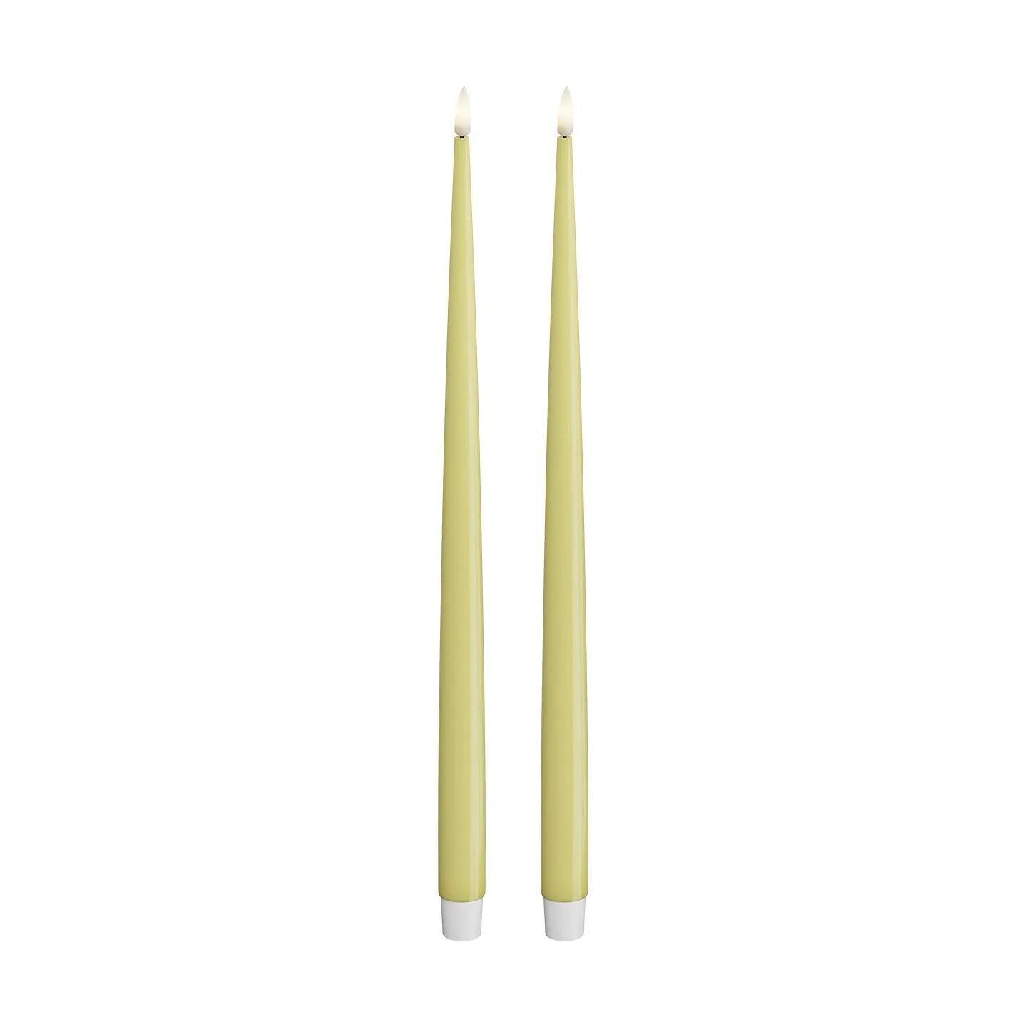 Deluxe Homeart LED-lys Real Flame LED Kertelys - 2 stk. i Lys gul, 38 cm, 1