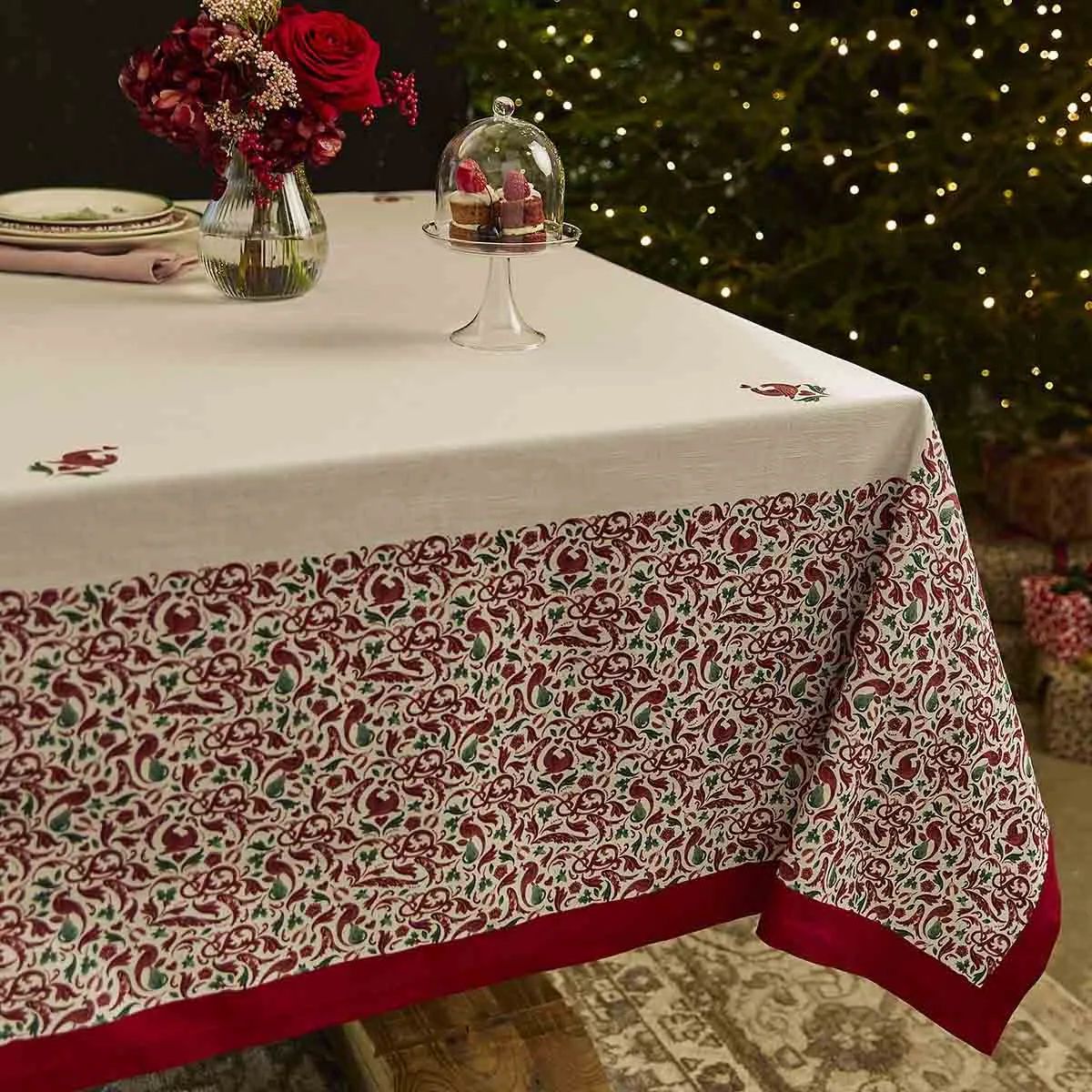 Spode Duge Yuletide Dug i Rød/grøn/hvid, 2