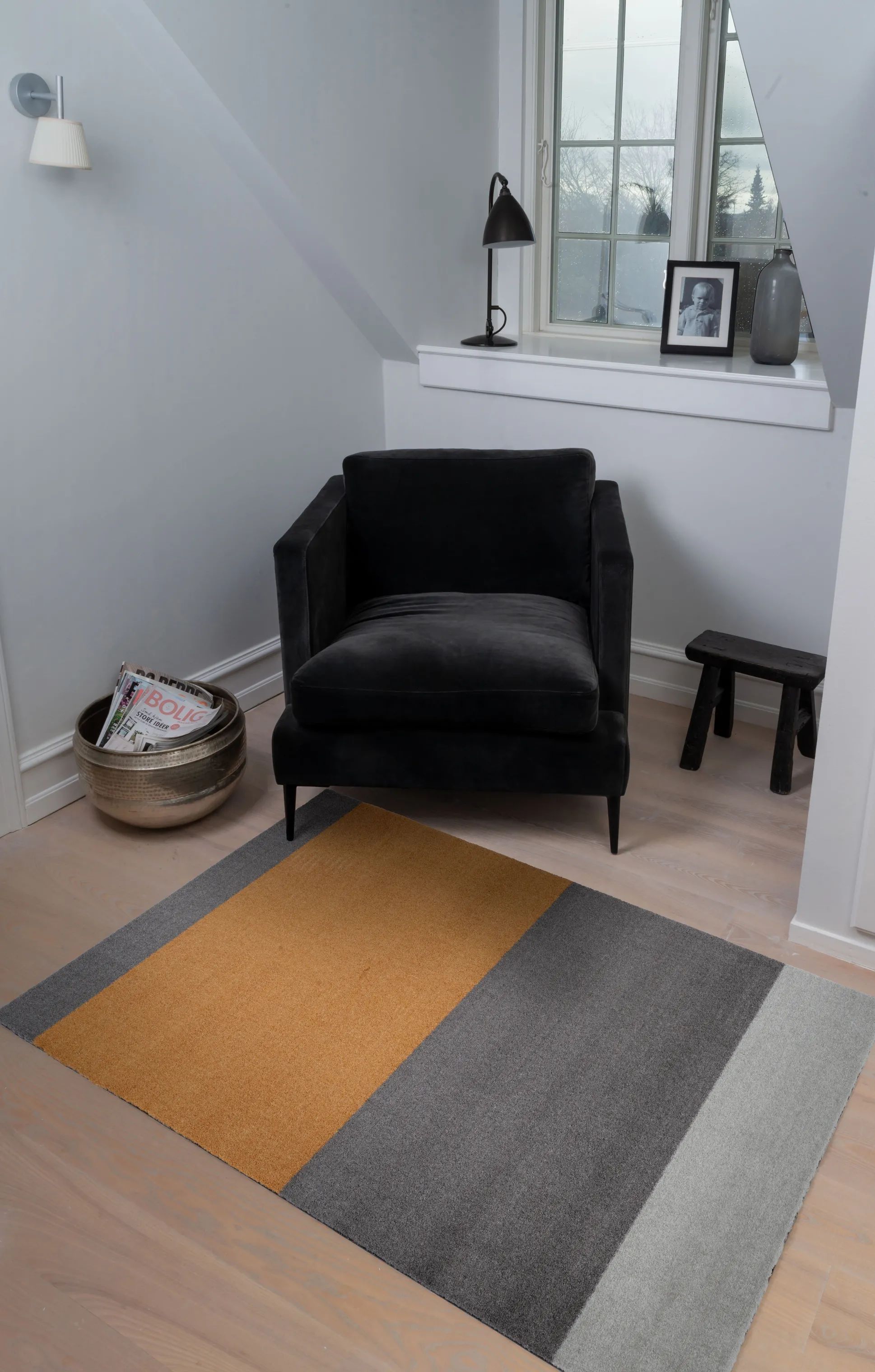 Tica Copenhagen Gulvtæpper Stripes Horisontal Gulvtæppe i Grå/steelgrey/dijon, B90 x L130 cm, 2