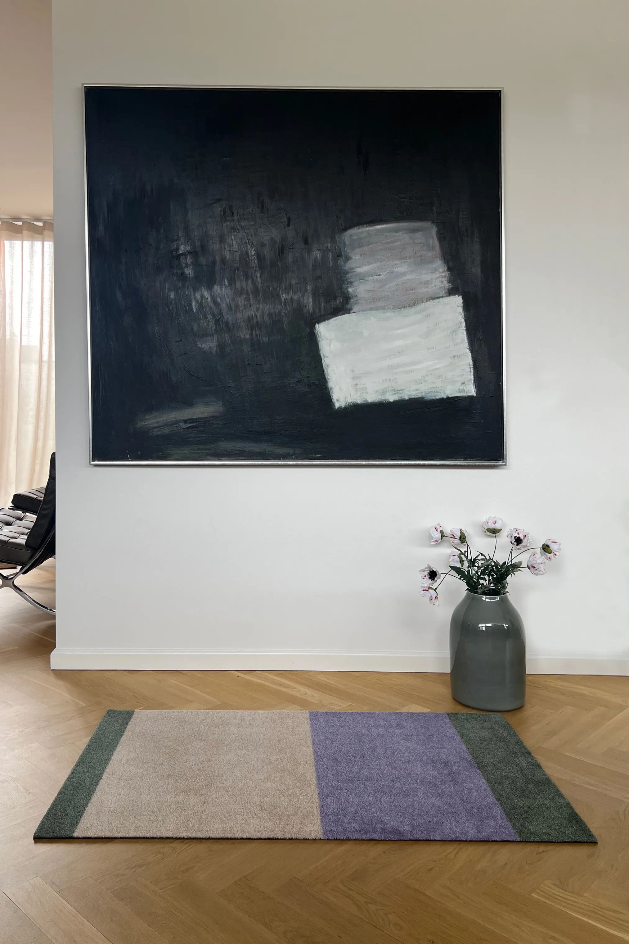 Tica Copenhagen Gulvtæpper Stripes Horisontal Gulvtæppe i Lilla/Ivory/grøn, B67 x L120 cm, 6