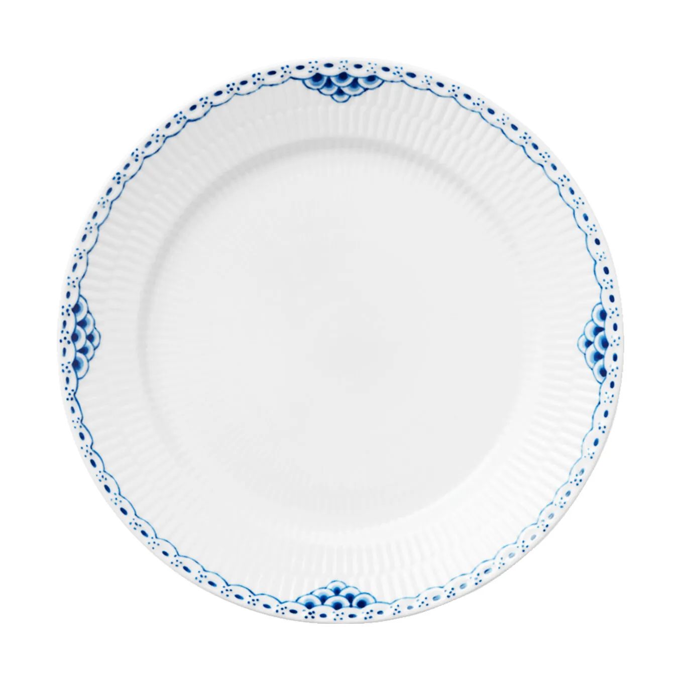 Royal Copenhagen Middagstallerkener Prinsesse Middagstallerken i Koboltblå/hvid, 27 cm, 1