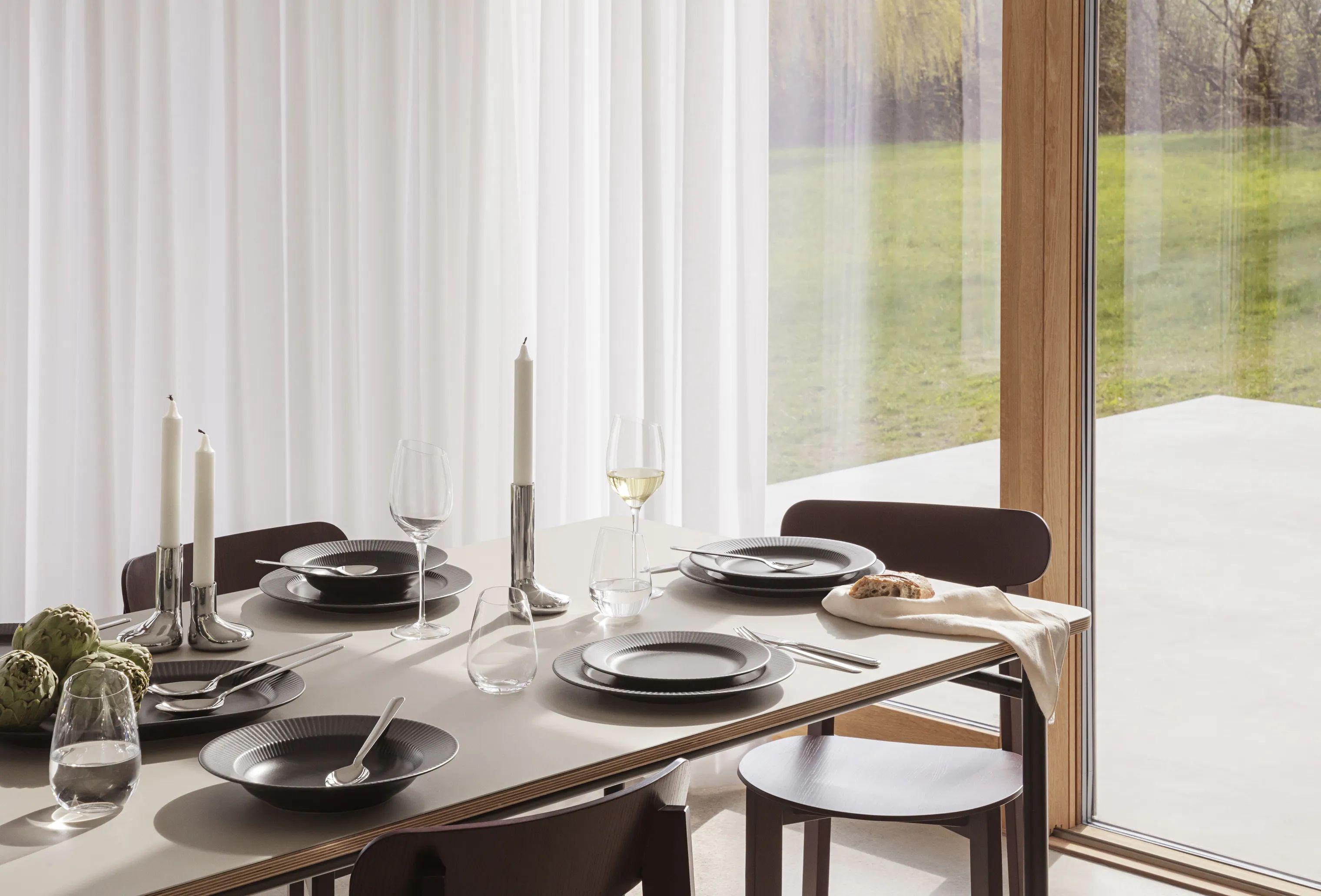 Eva Trio Middagstallerkener Legio Nova Middagstallerken i Sort, 28 cm, 3