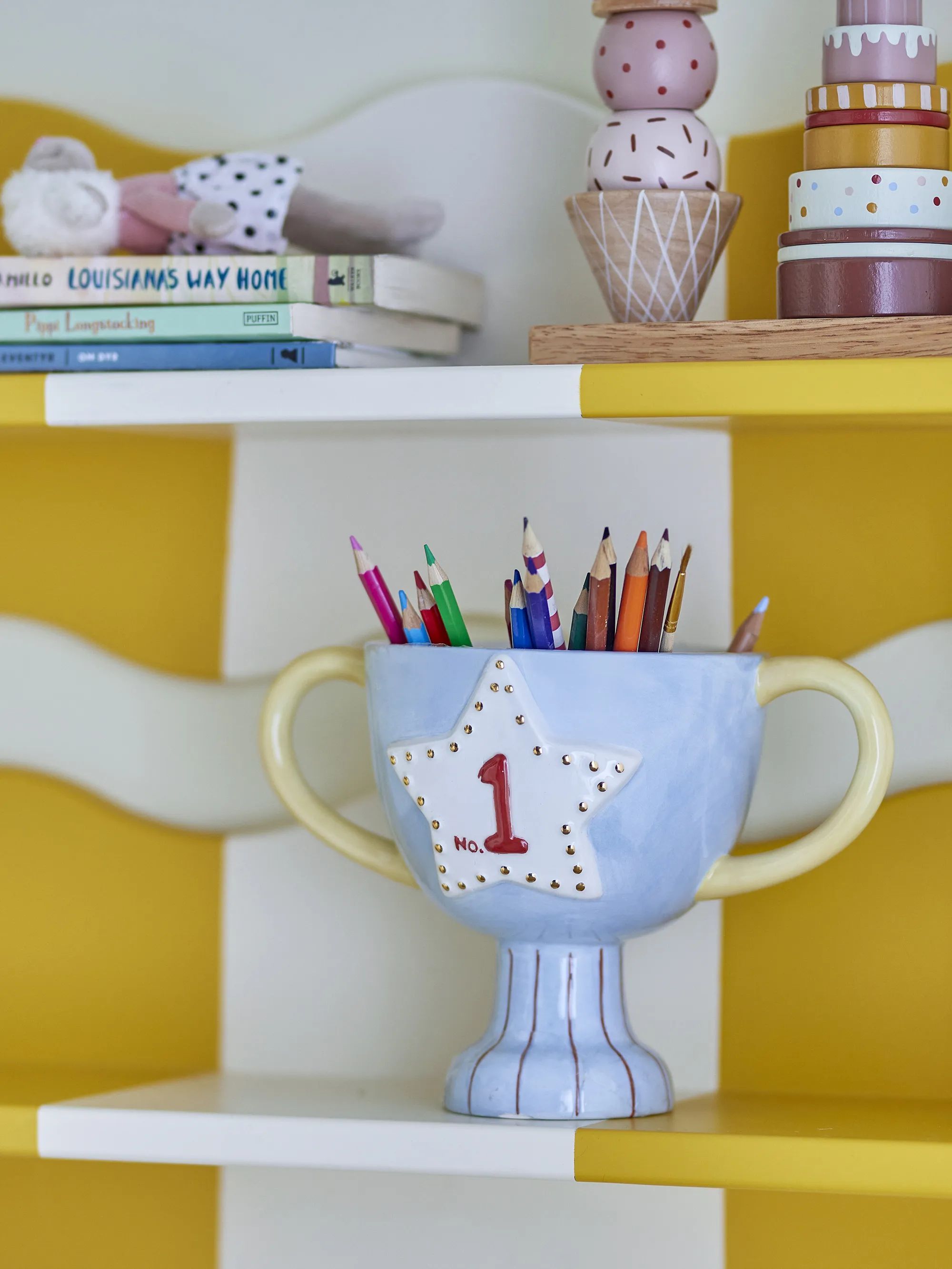 Bloomingville Mini Urtepotteskjulere Urtepotteskjuler - Trophy i Blå, 2