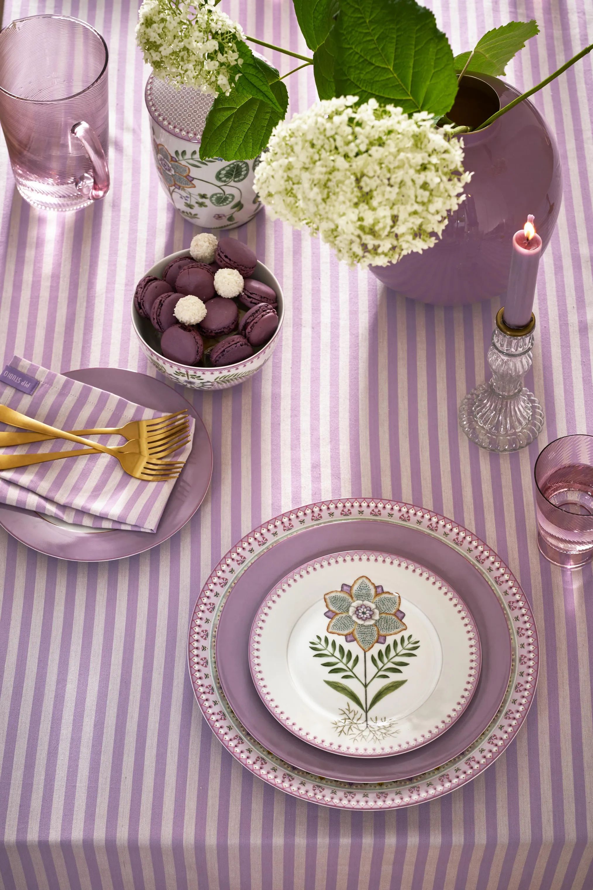 PIP Studio Frokosttallerkener Lily & Lotus Morgenmadssæt - 3 dele i Lilac, 4