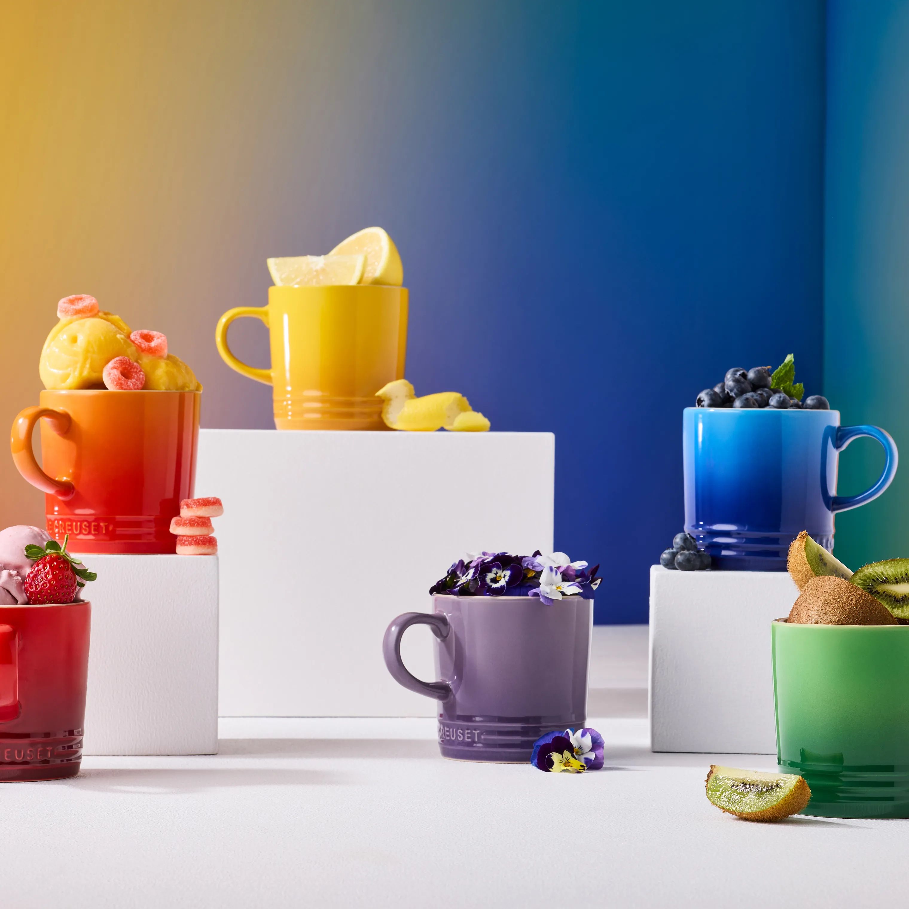 Le Creuset Krus og kopper med hank Rainbow Krus - 6 stk. i Rainbow, 3