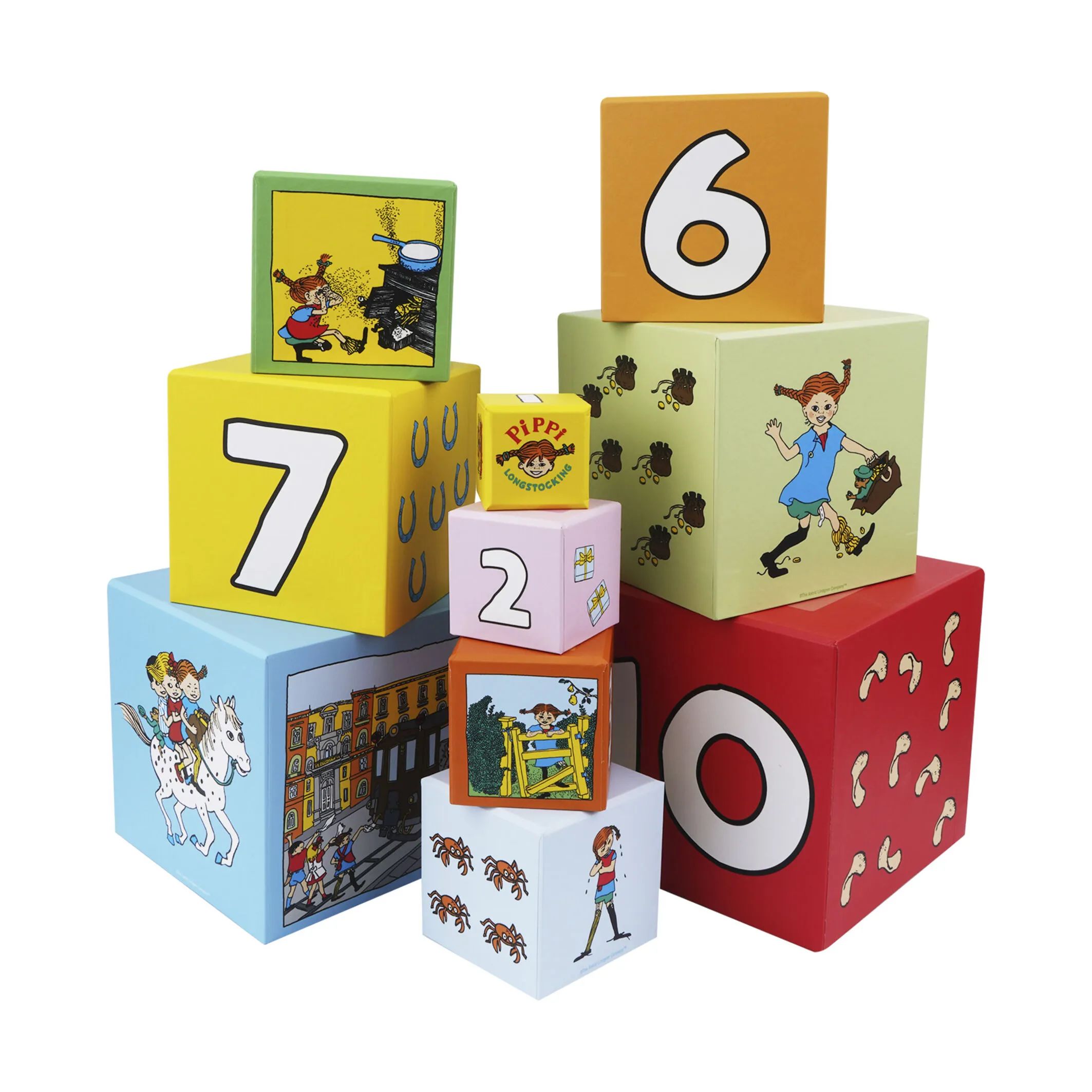 Barbo Toys Spil Pippi Langstrømpe Pippi Langstrømpe Stableklodser i Multifarvet, 3